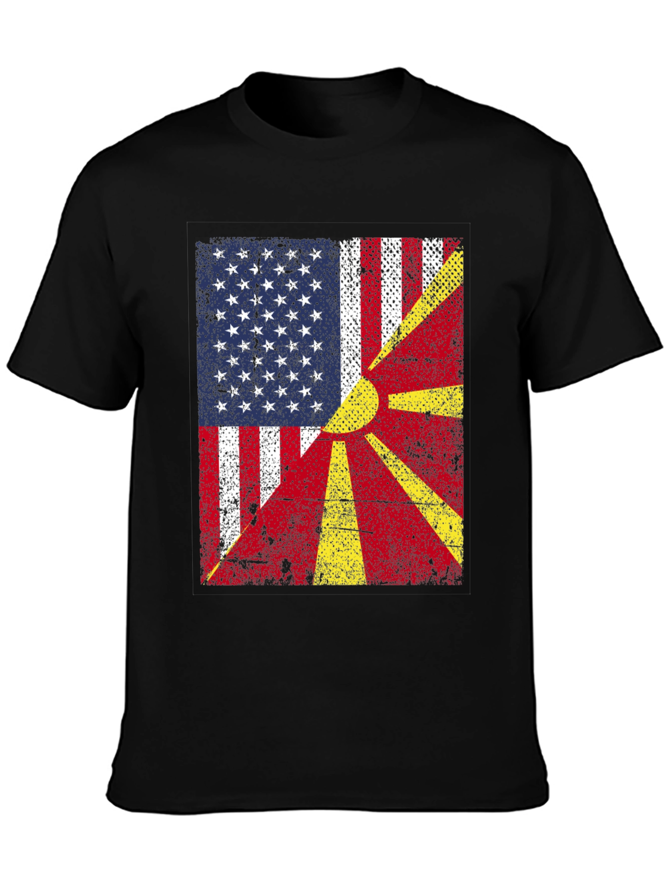 USA & Macedonia Flag Graphic T-Shirt