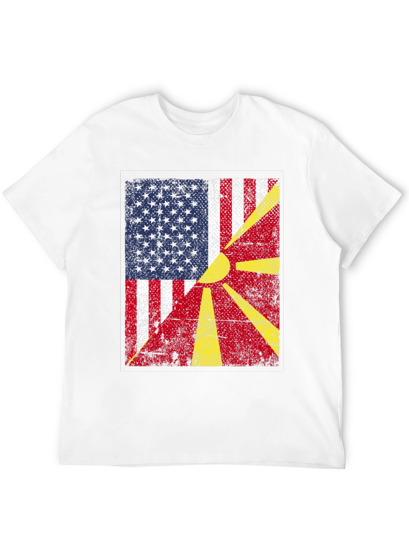 USA & Macedonia Flag Graphic T-Shirt