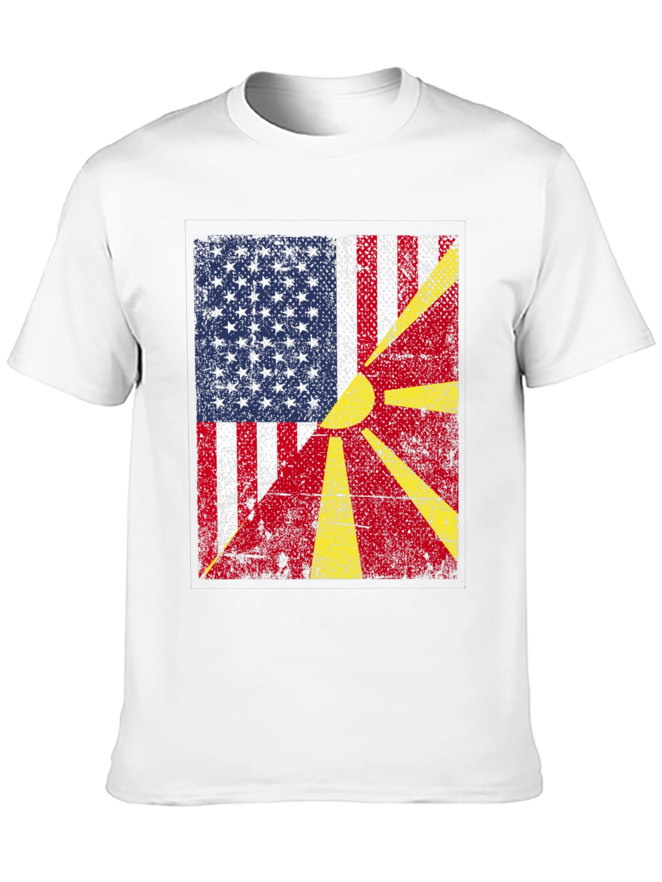 USA & Macedonia Flag Graphic T-Shirt