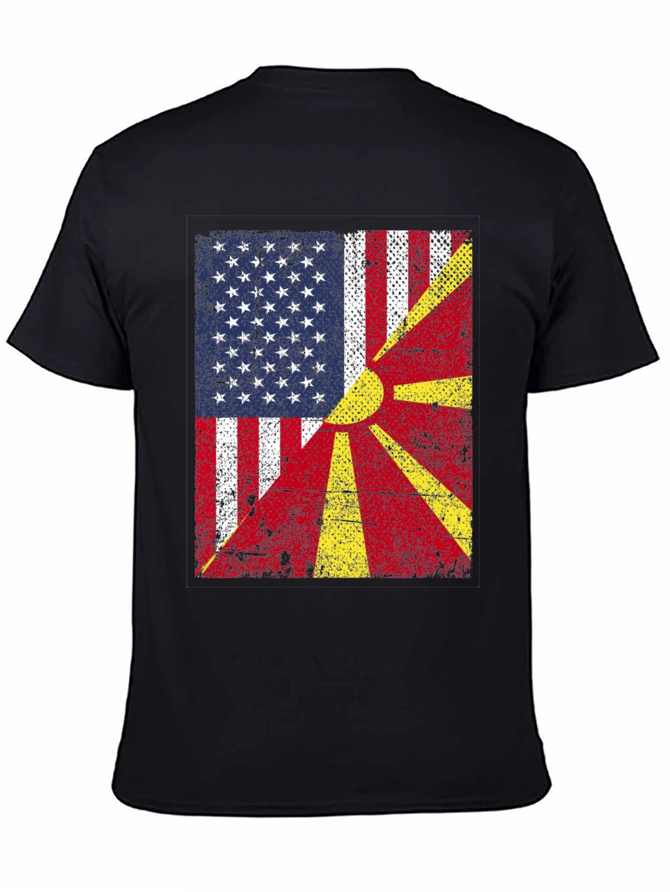 USA & Macedonia Flag Graphic T-Shirt