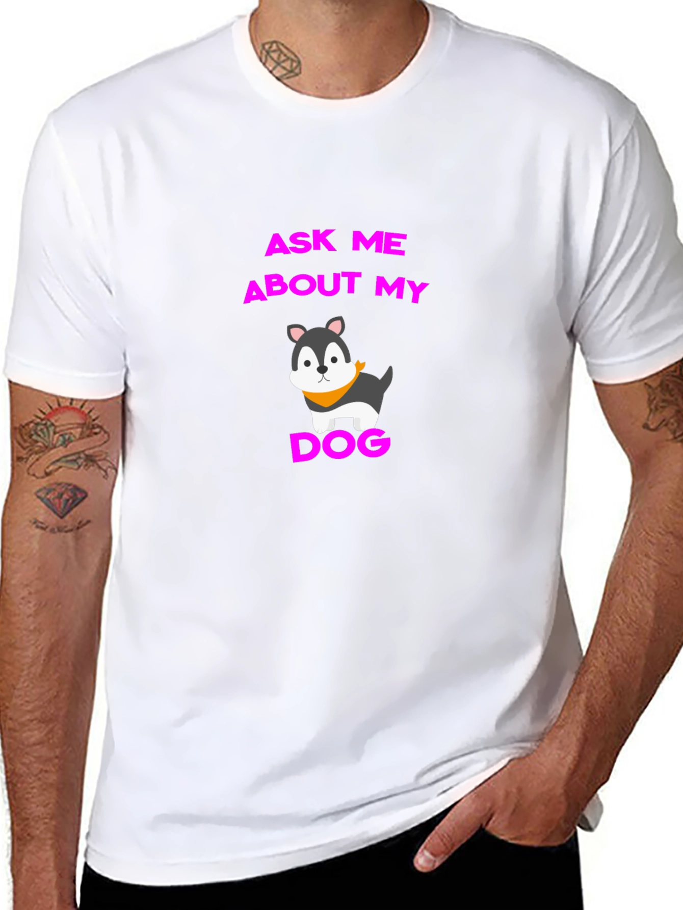 Ask Me About My Dog Graphic Tee - Black