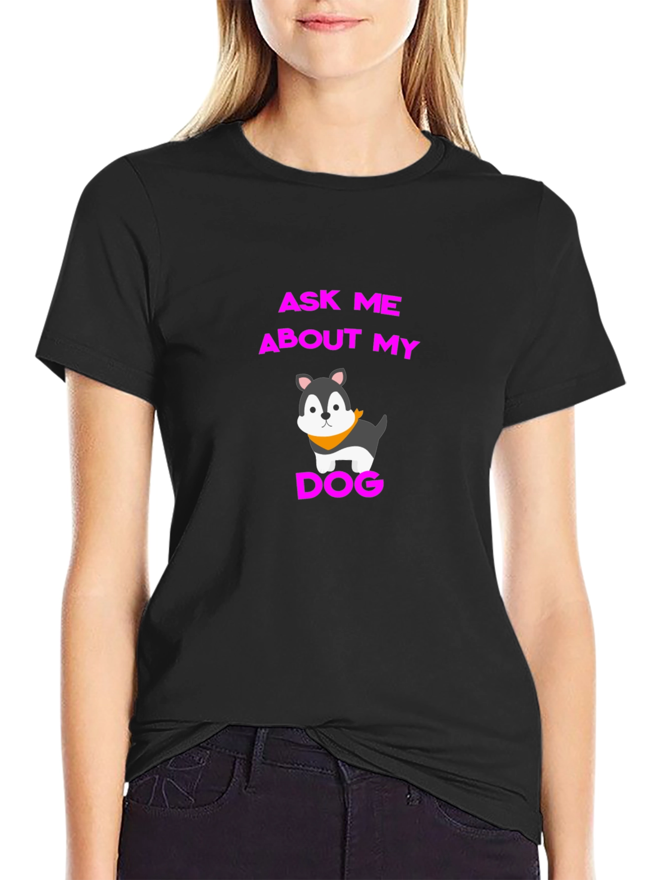 Ask Me About My Dog Graphic Tee - Black