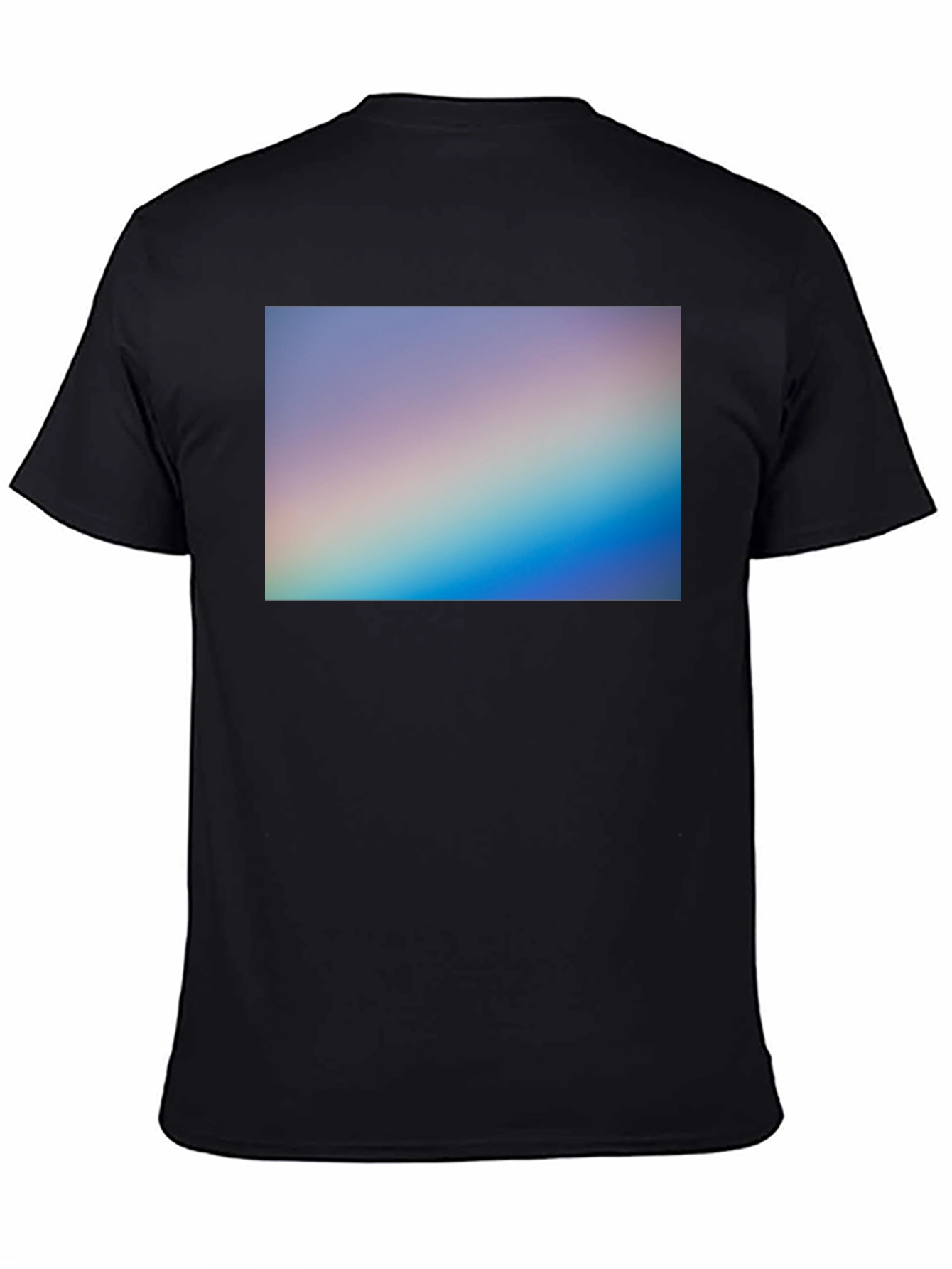 Gradient Spectrum Graphic Tee - Black Casual Shirt
