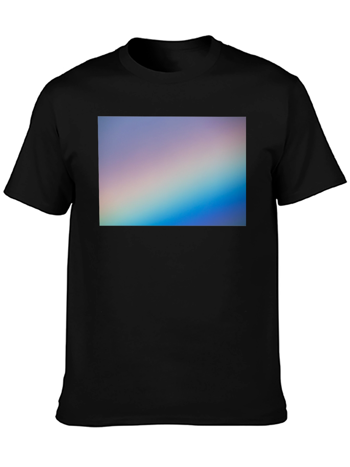 Gradient Spectrum Graphic Tee - Black Casual Shirt