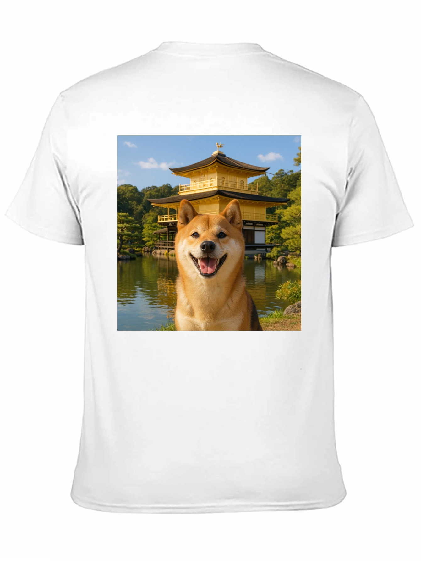 Shiba Inu Dog Golden Pavilion Black T-Shirt