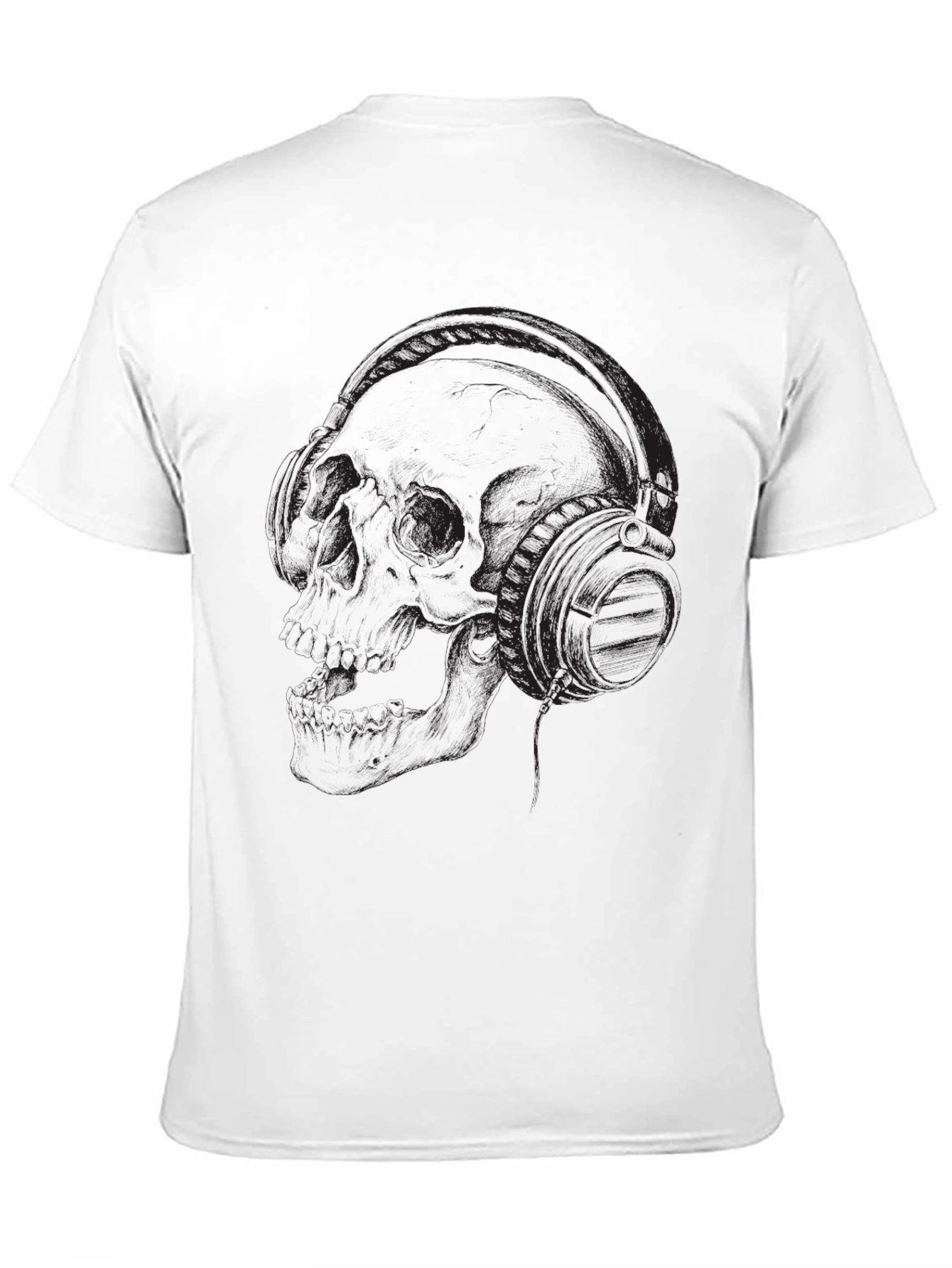 Skull and Headphones Graphic T-Shirt - Dark Style