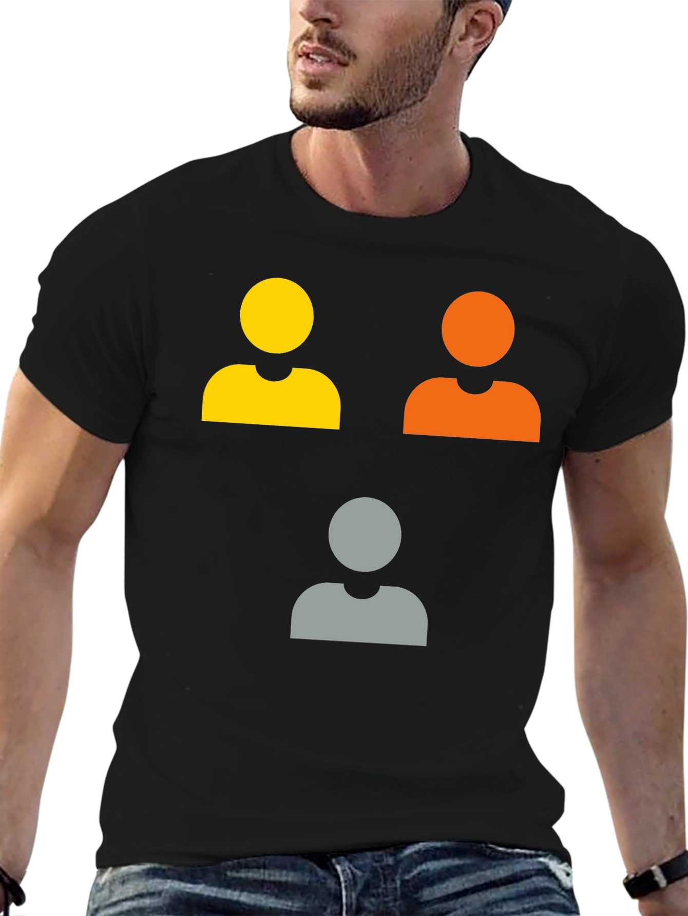Fun People Icon Graphic Tee - Black