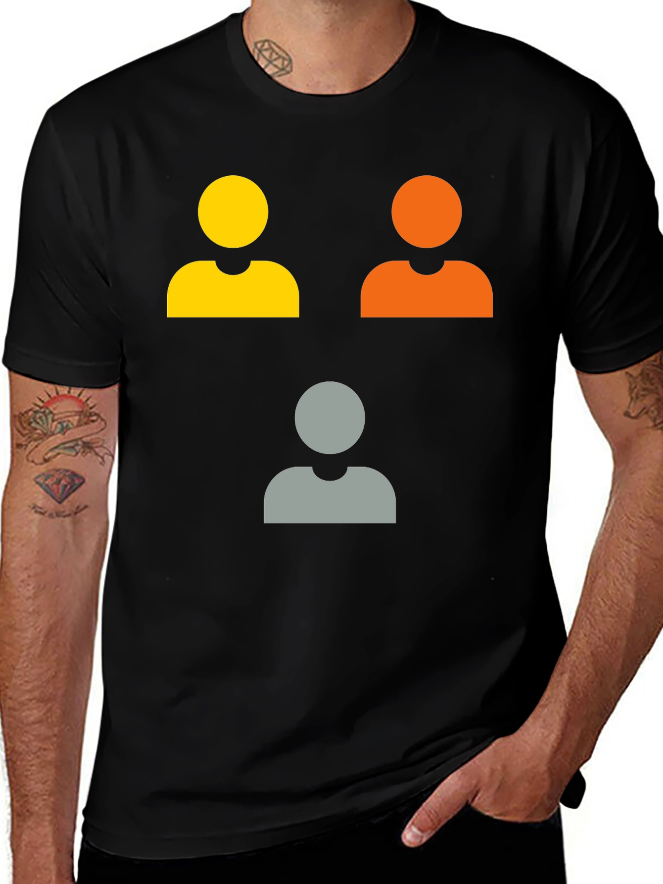 Fun People Icon Graphic Tee - Black