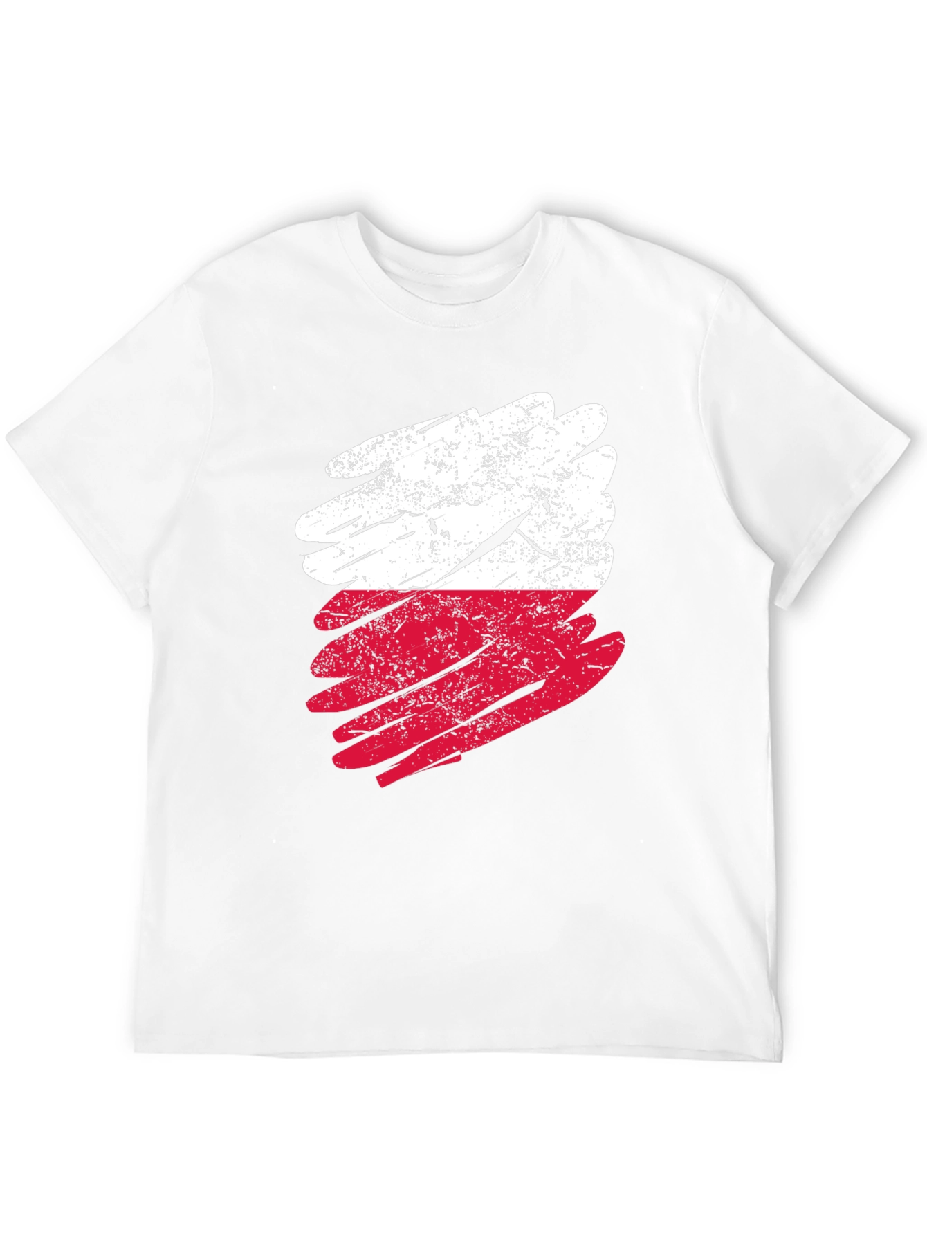 Distressed Poland Flag Graphic T-Shirt