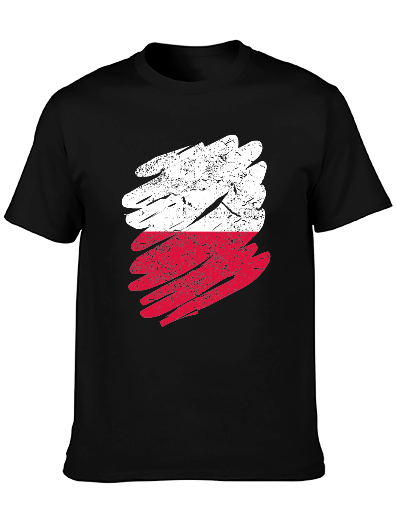 Distressed Poland Flag Graphic T-Shirt