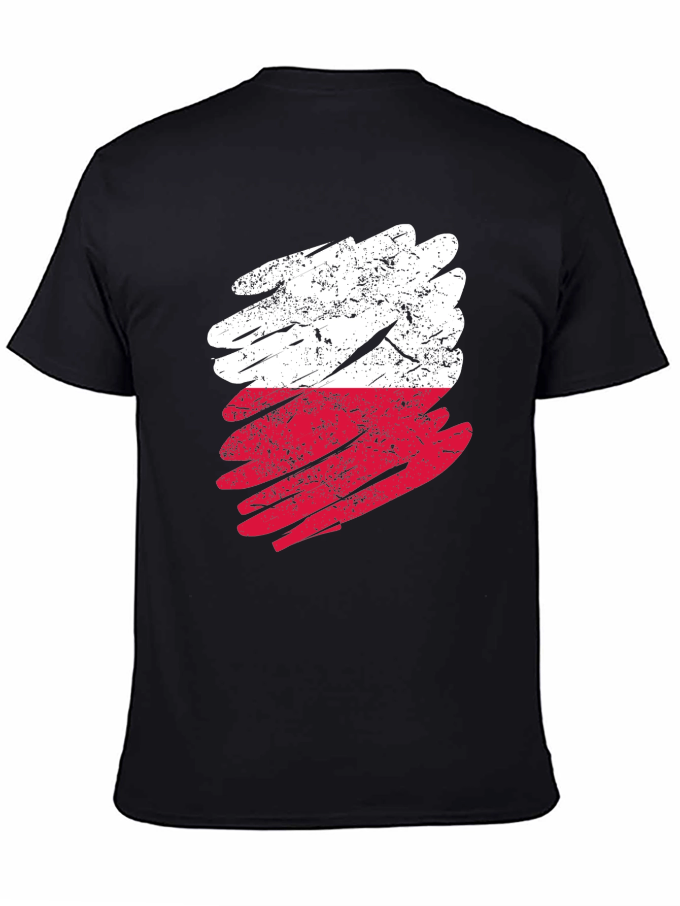 Distressed Poland Flag Graphic T-Shirt