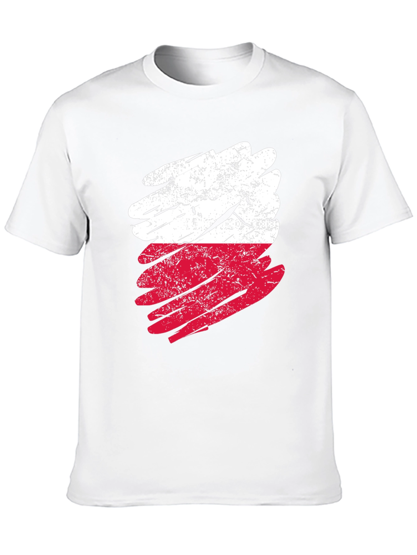 Distressed Poland Flag Graphic T-Shirt