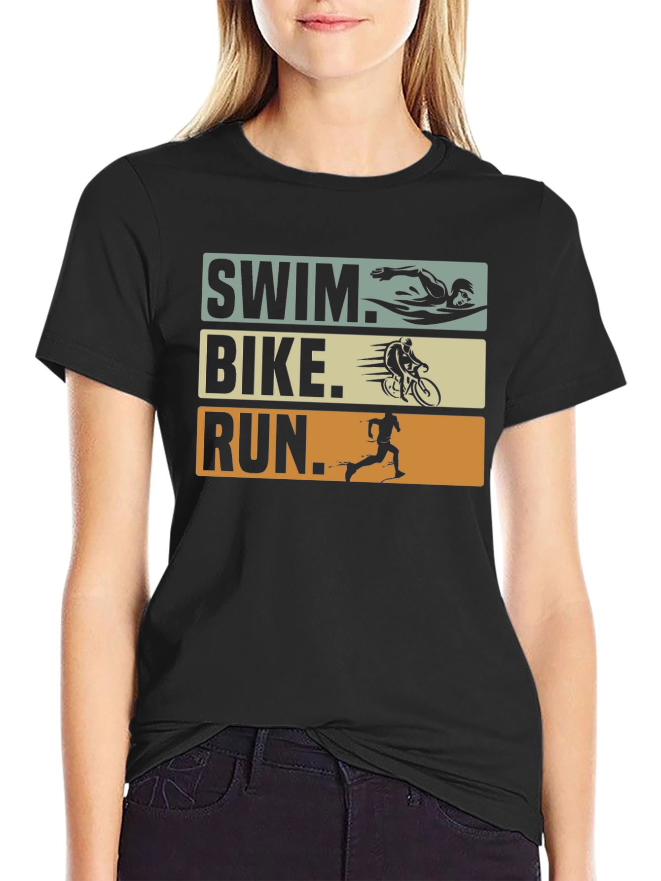 Triathlon Swim Bike Run Graphic T-Shirt