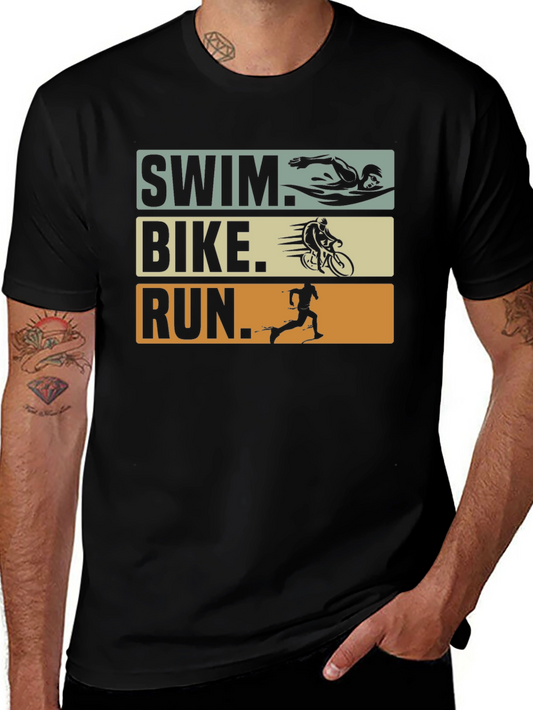 Triathlon Swim Bike Run Graphic T-Shirt