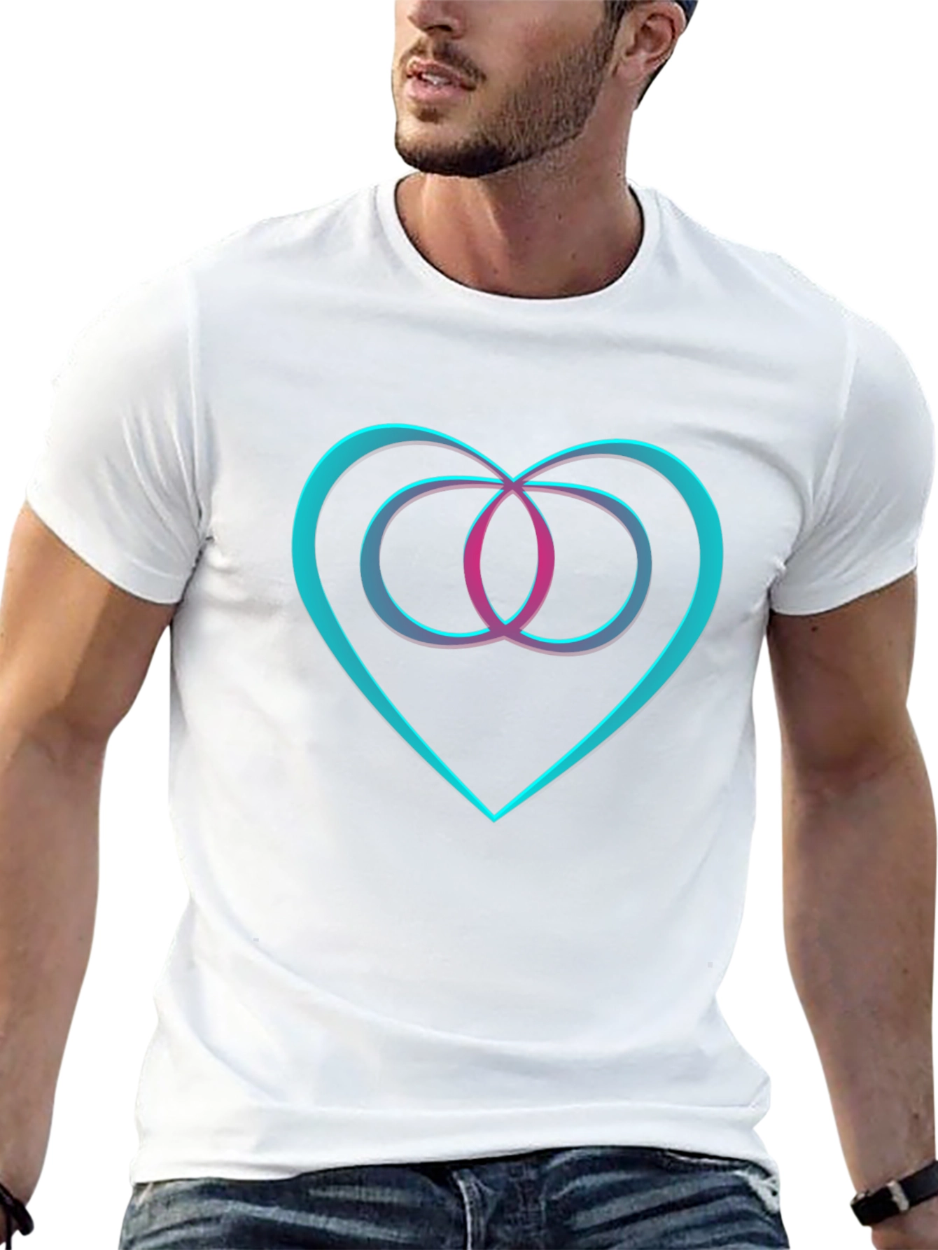 Heart & Infinity Symbol Graphic Black T-Shirt
