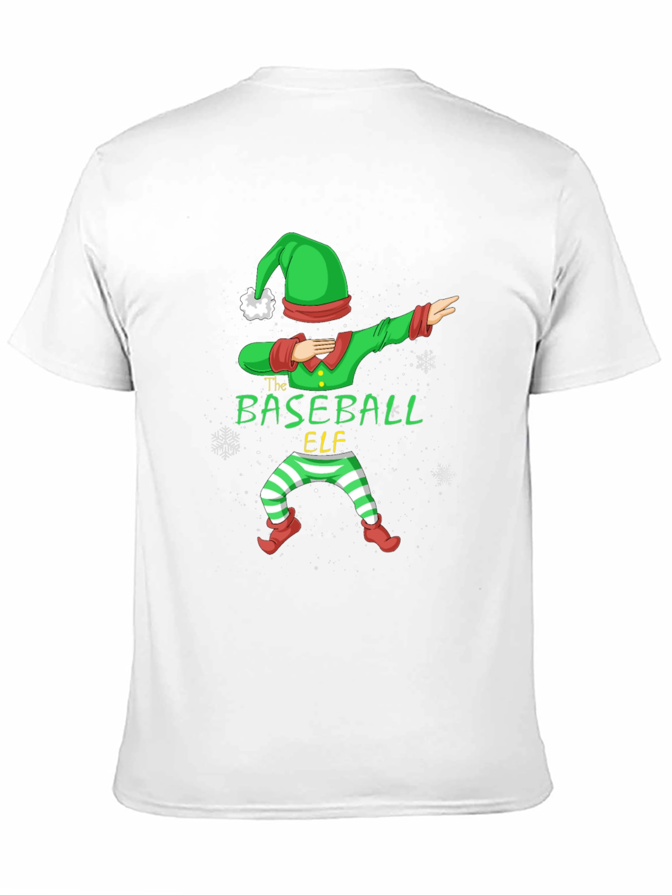 Baseball Elf Dabbing Graphic T-Shirt - Holiday Fun