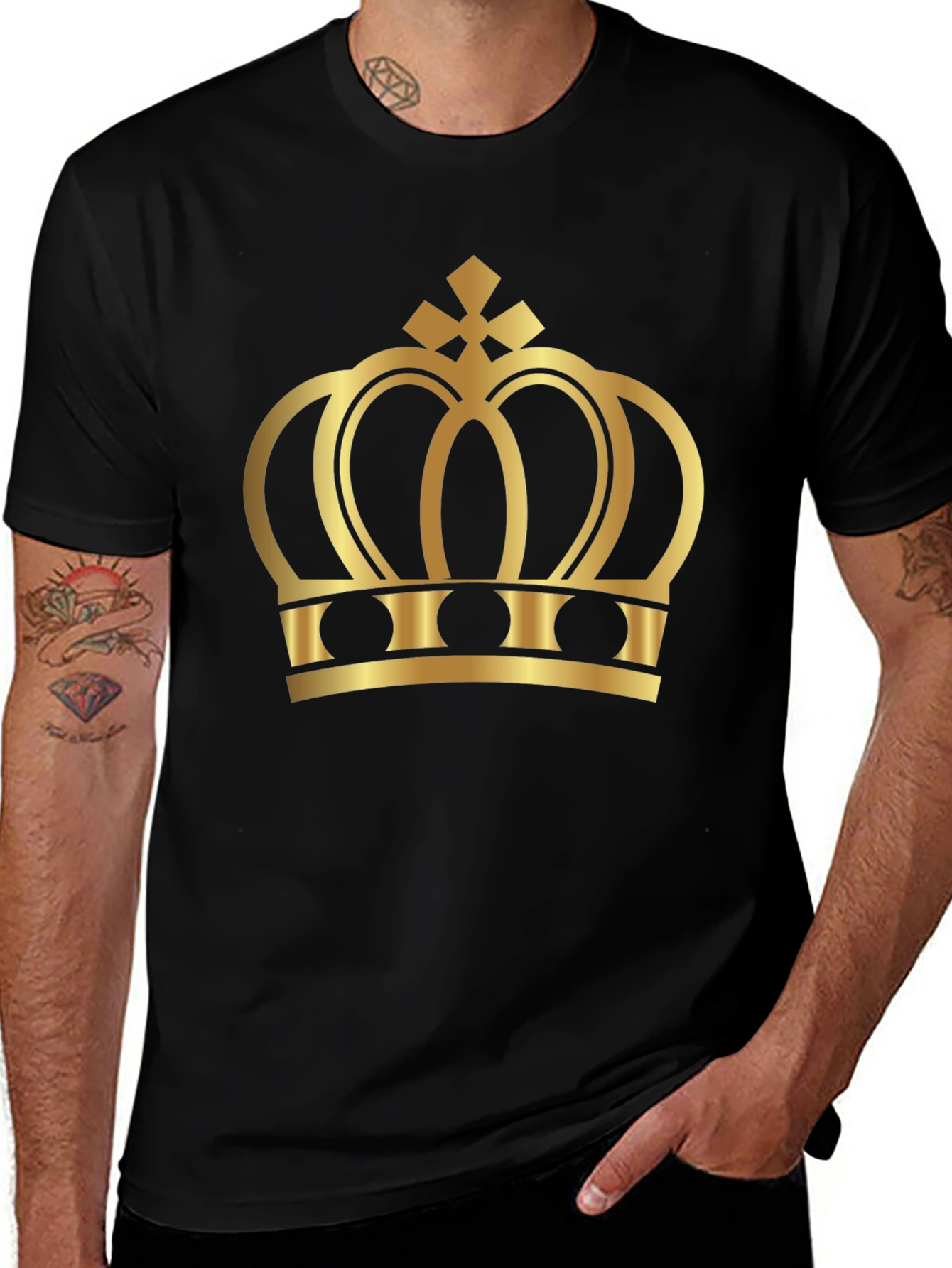 Gold Crown Graphic Black T-Shirt