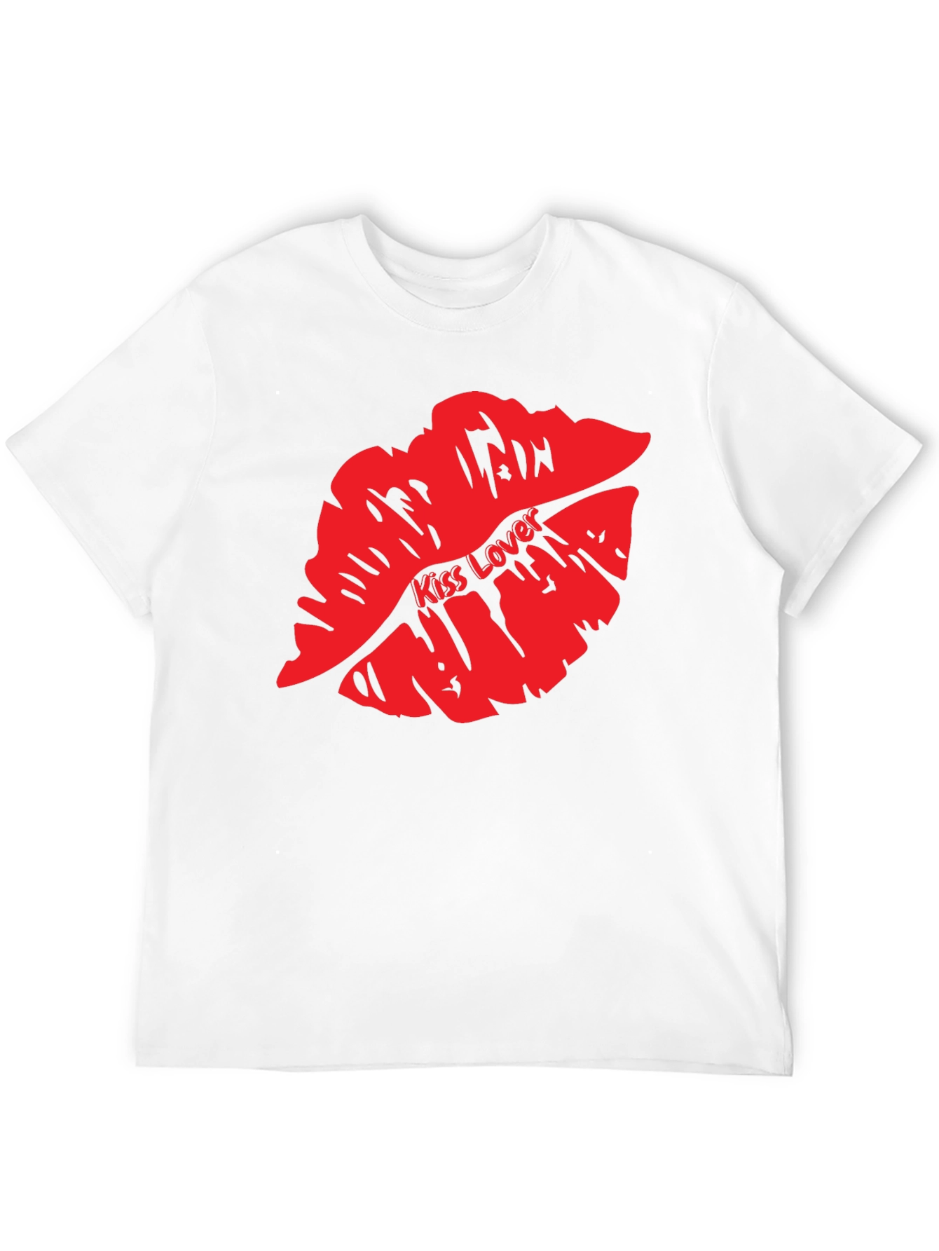 Kiss Lover Graphic Tee - Bold Red Lips T-Shirt