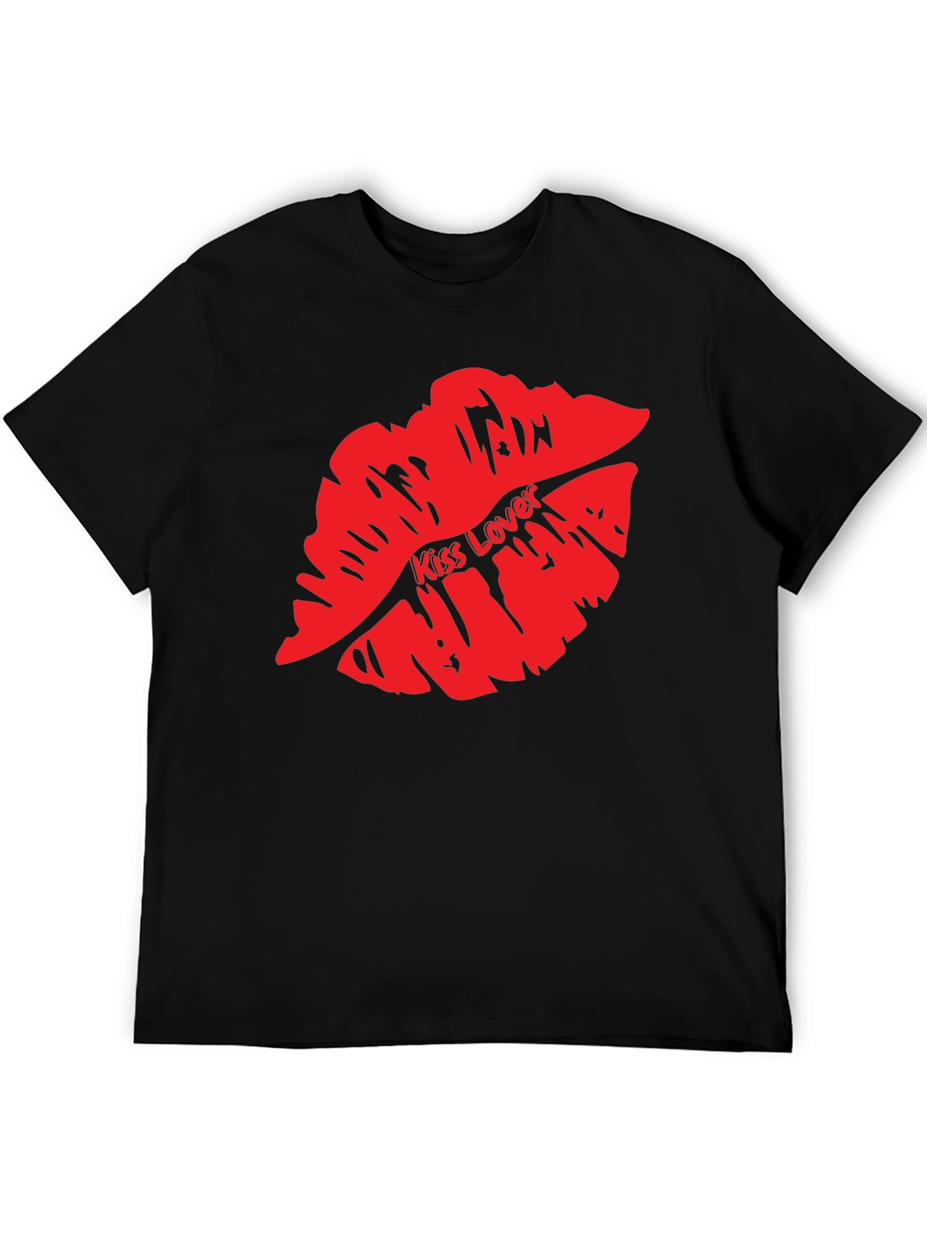 Kiss Lover Graphic Tee - Bold Red Lips T-Shirt