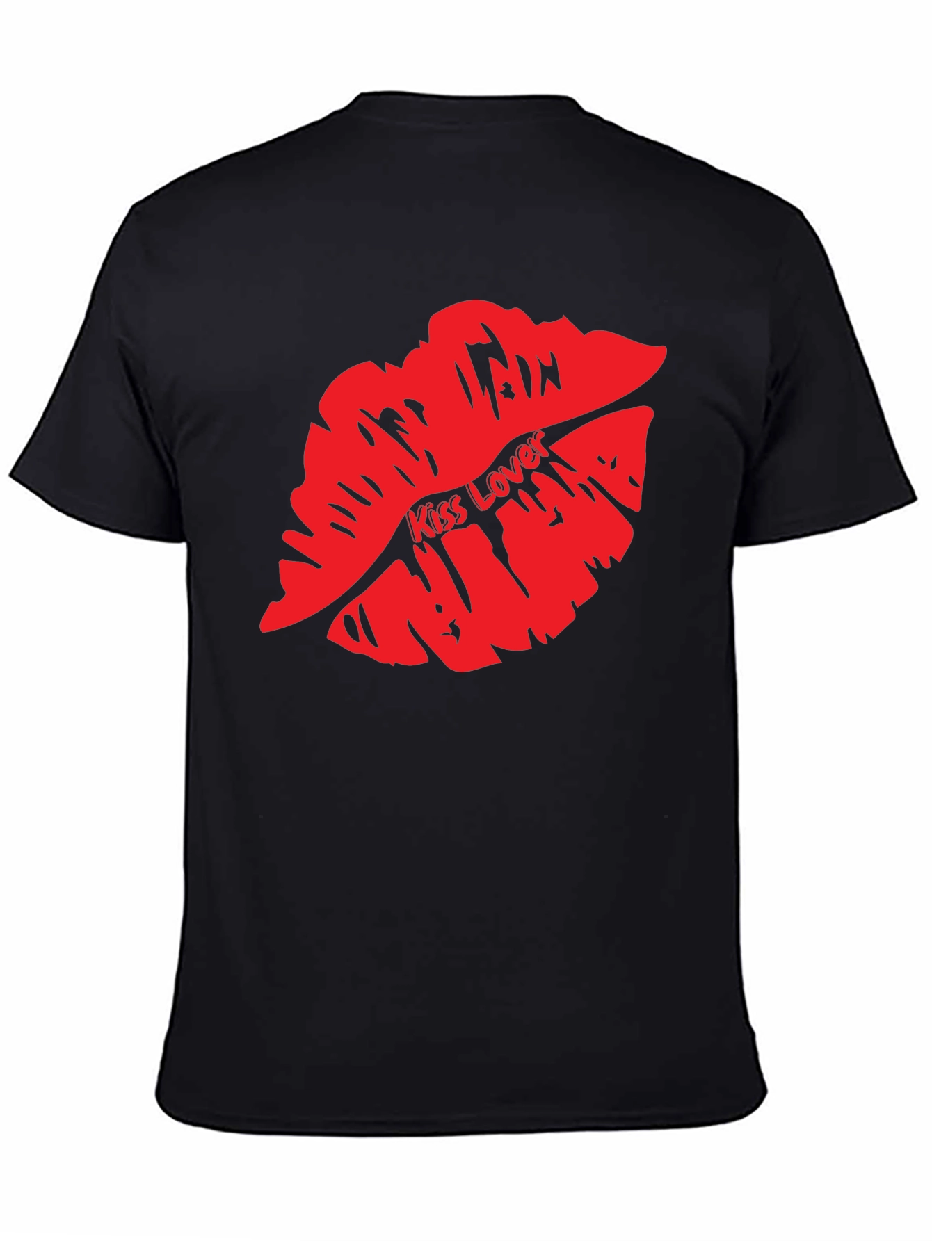 Kiss Lover Graphic Tee - Bold Red Lips T-Shirt