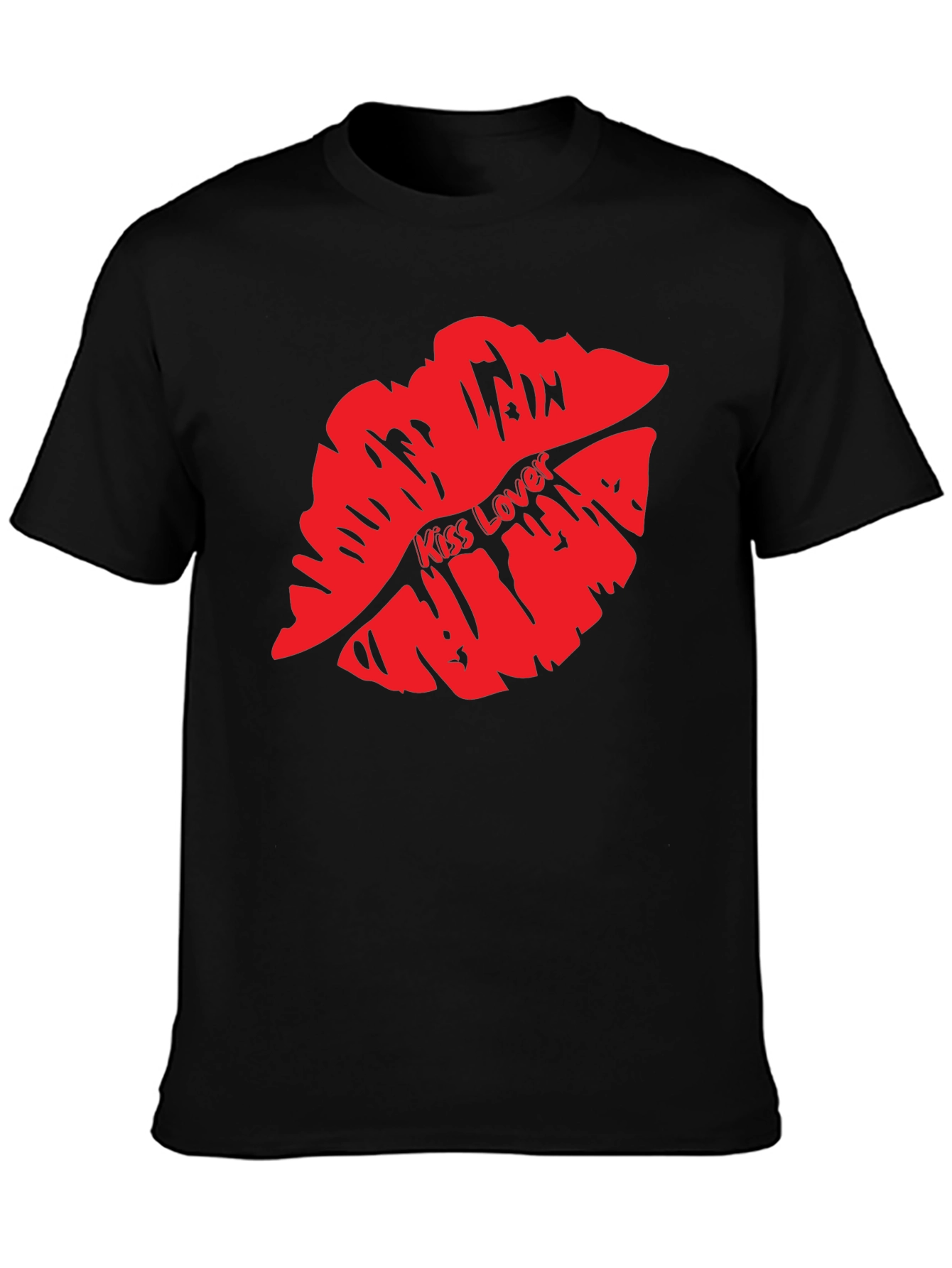 Kiss Lover Graphic Tee - Bold Red Lips T-Shirt