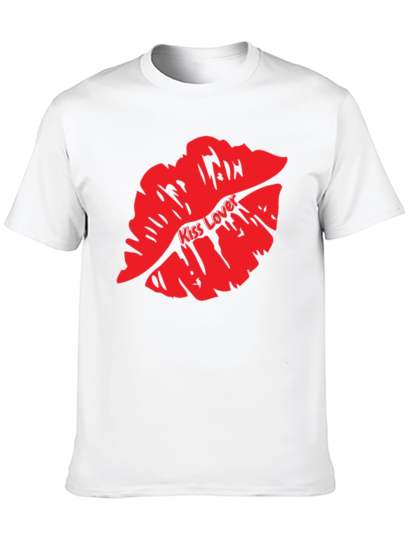 Kiss Lover Graphic Tee - Bold Red Lips T-Shirt