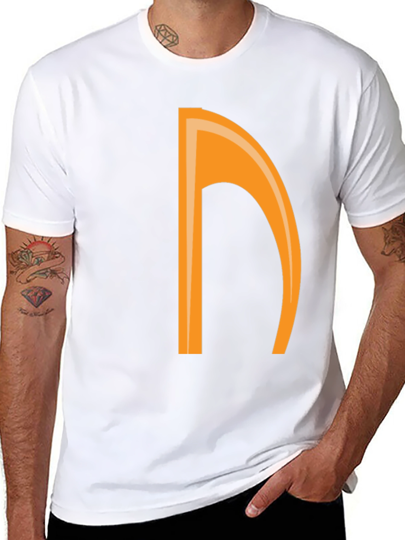 Orange Note Graphic Black Tee