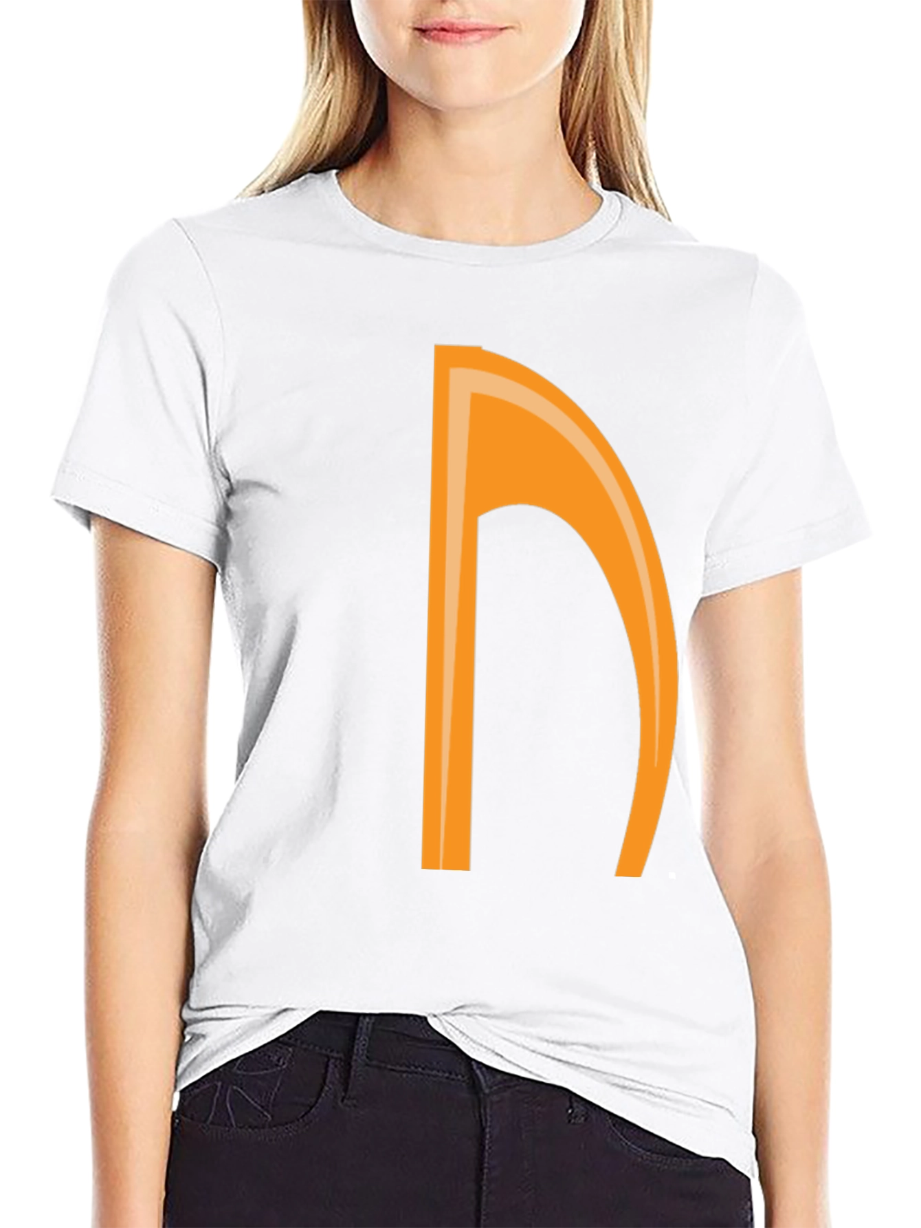 Orange Note Graphic Black Tee