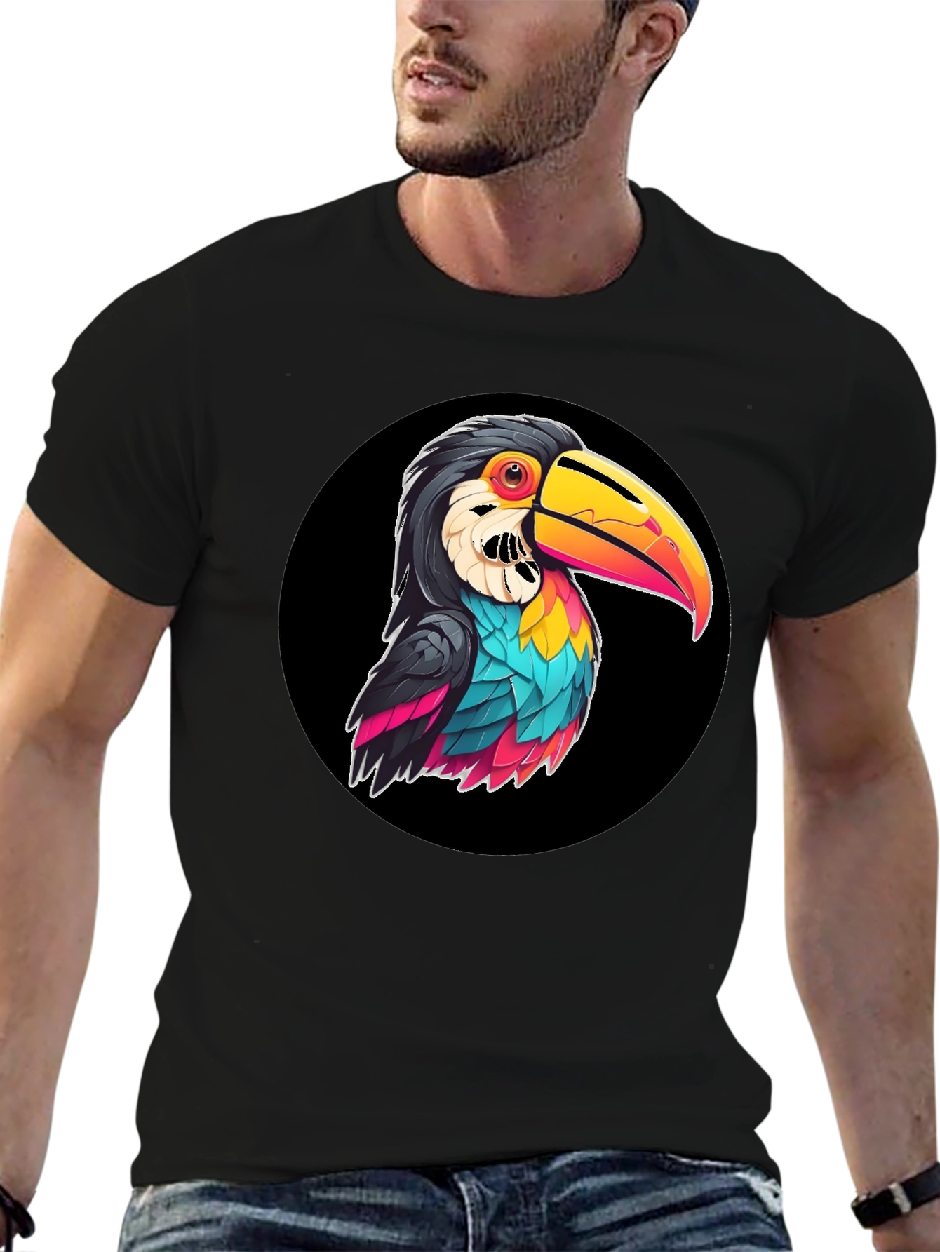 Toucan Graphic T-Shirt - Bold & Vibrant Design