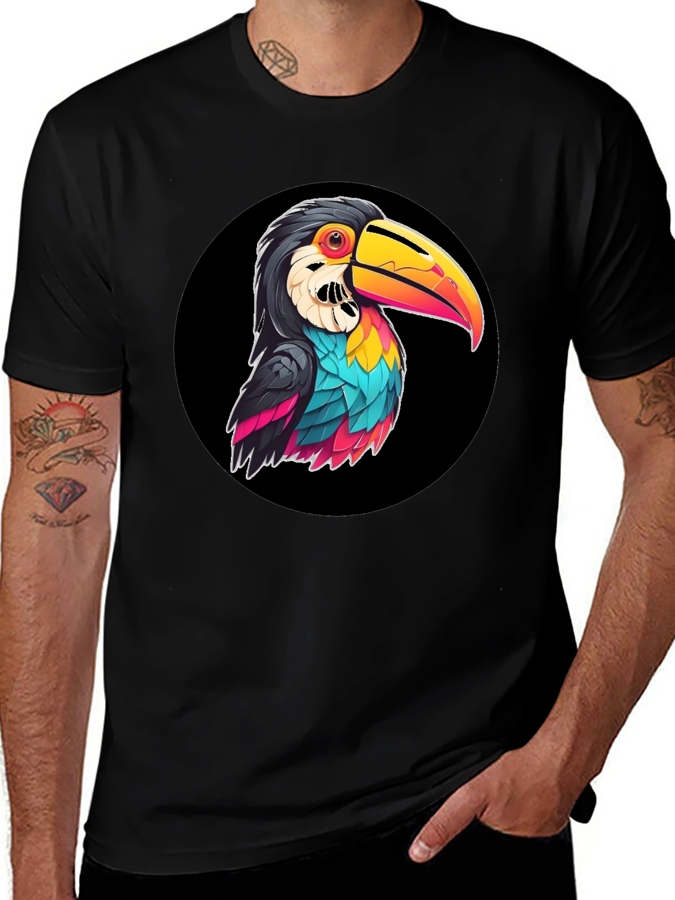 Toucan Graphic T-Shirt - Bold & Vibrant Design