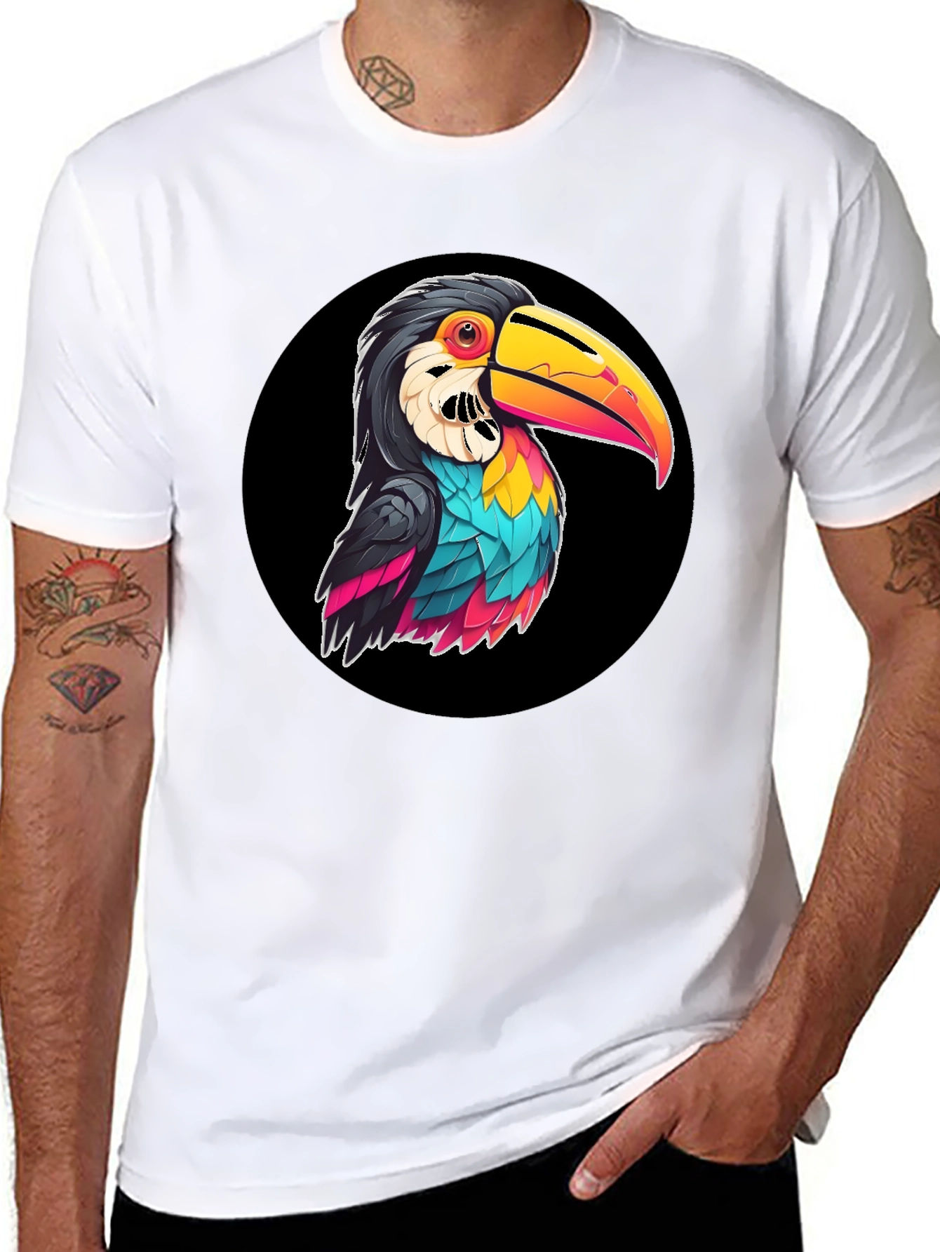 Toucan Graphic T-Shirt - Bold & Vibrant Design
