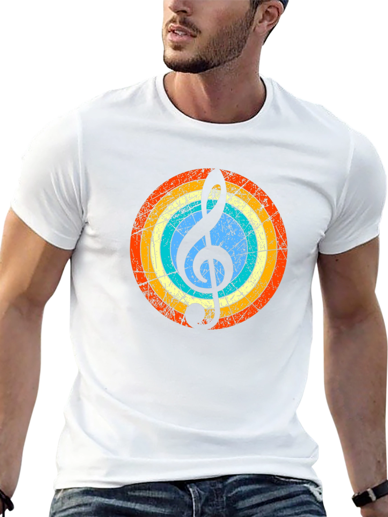 Retro Music Note Graphic Tee