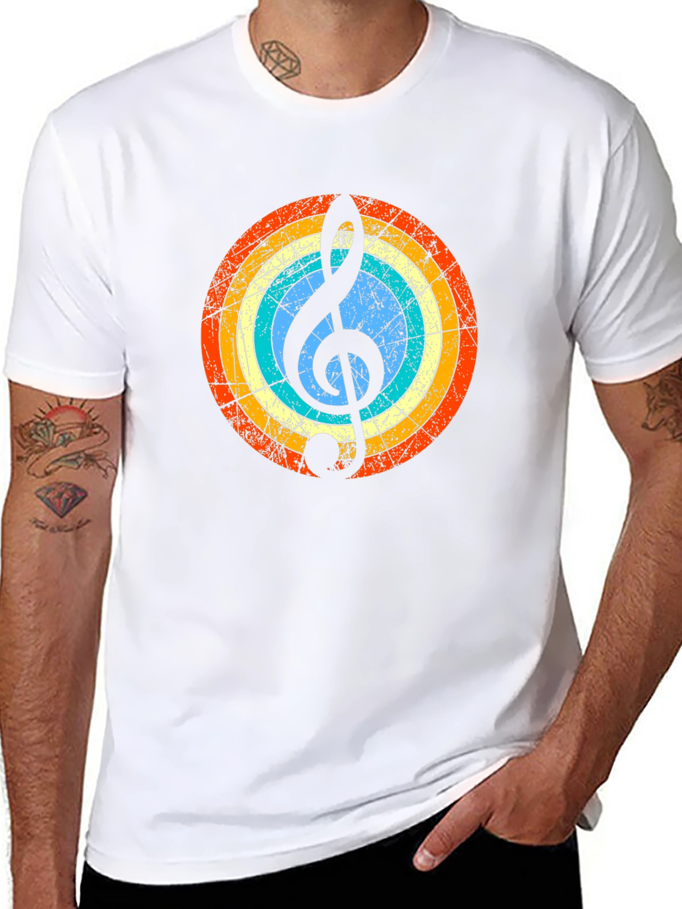 Retro Music Note Graphic Tee