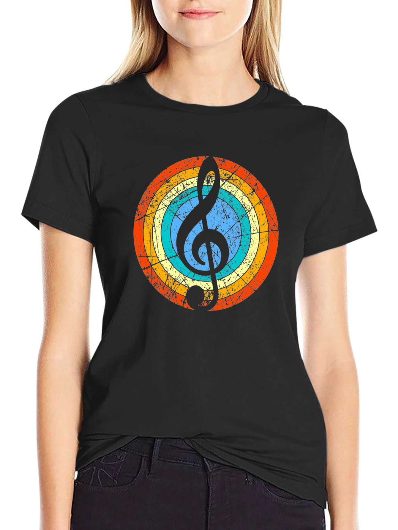 Retro Music Note Graphic Tee