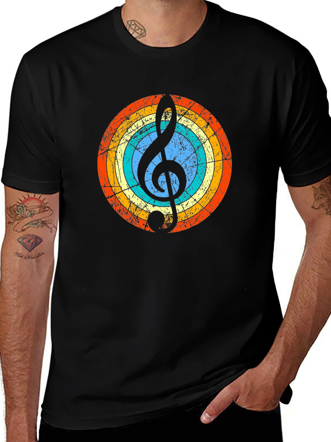 Retro Music Note Graphic Tee