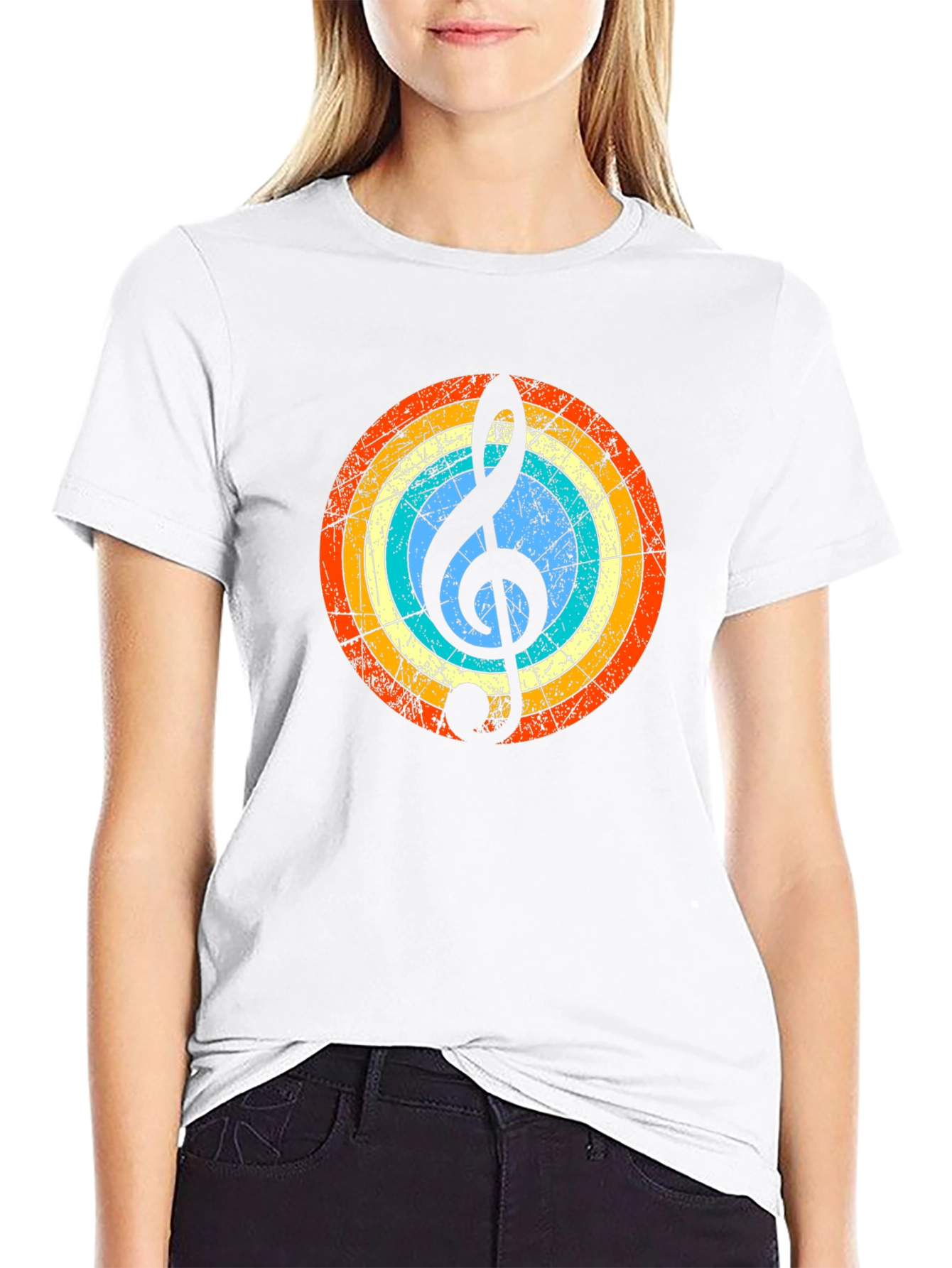 Retro Music Note Graphic Tee