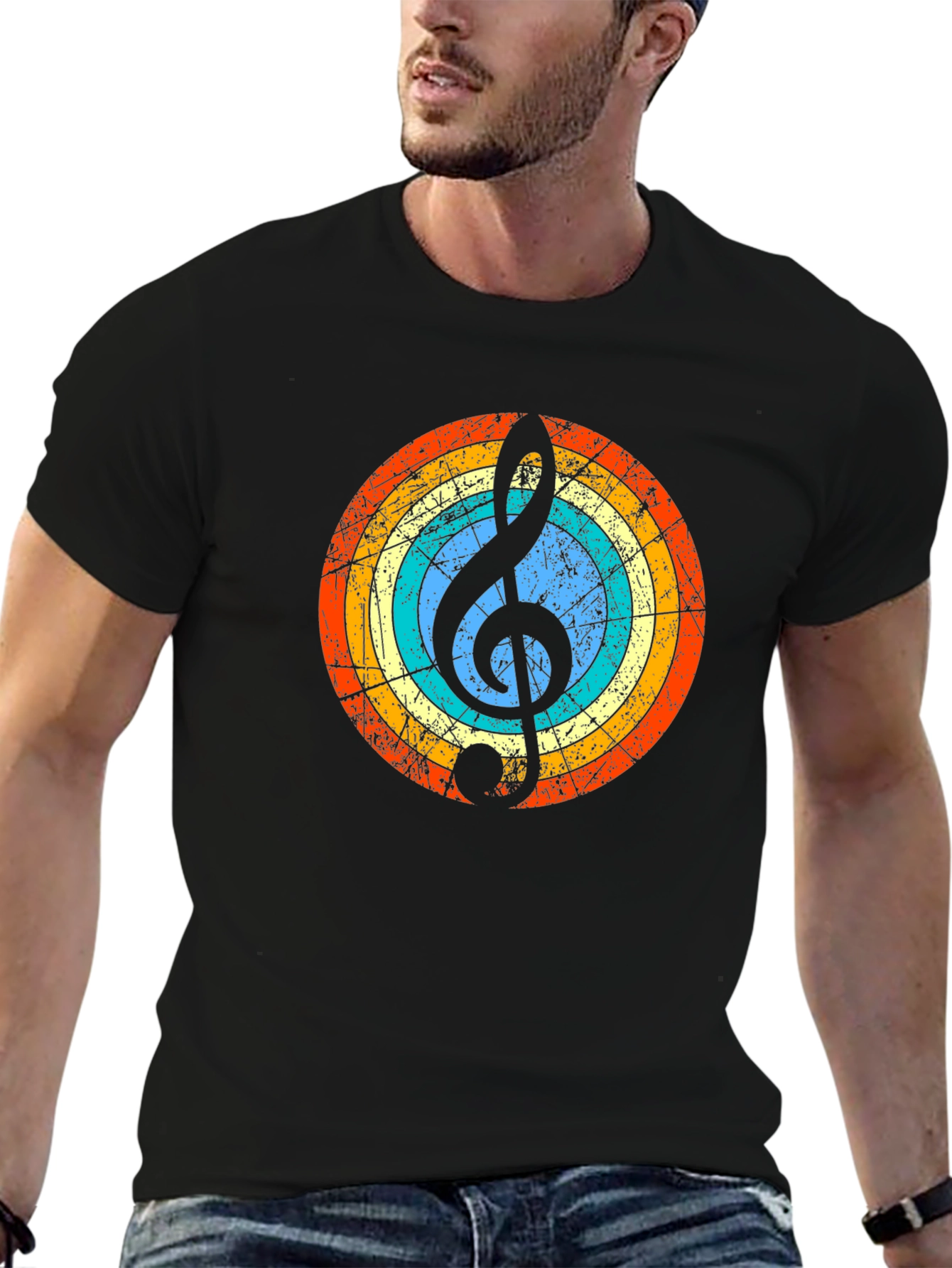 Retro Music Note Graphic Tee