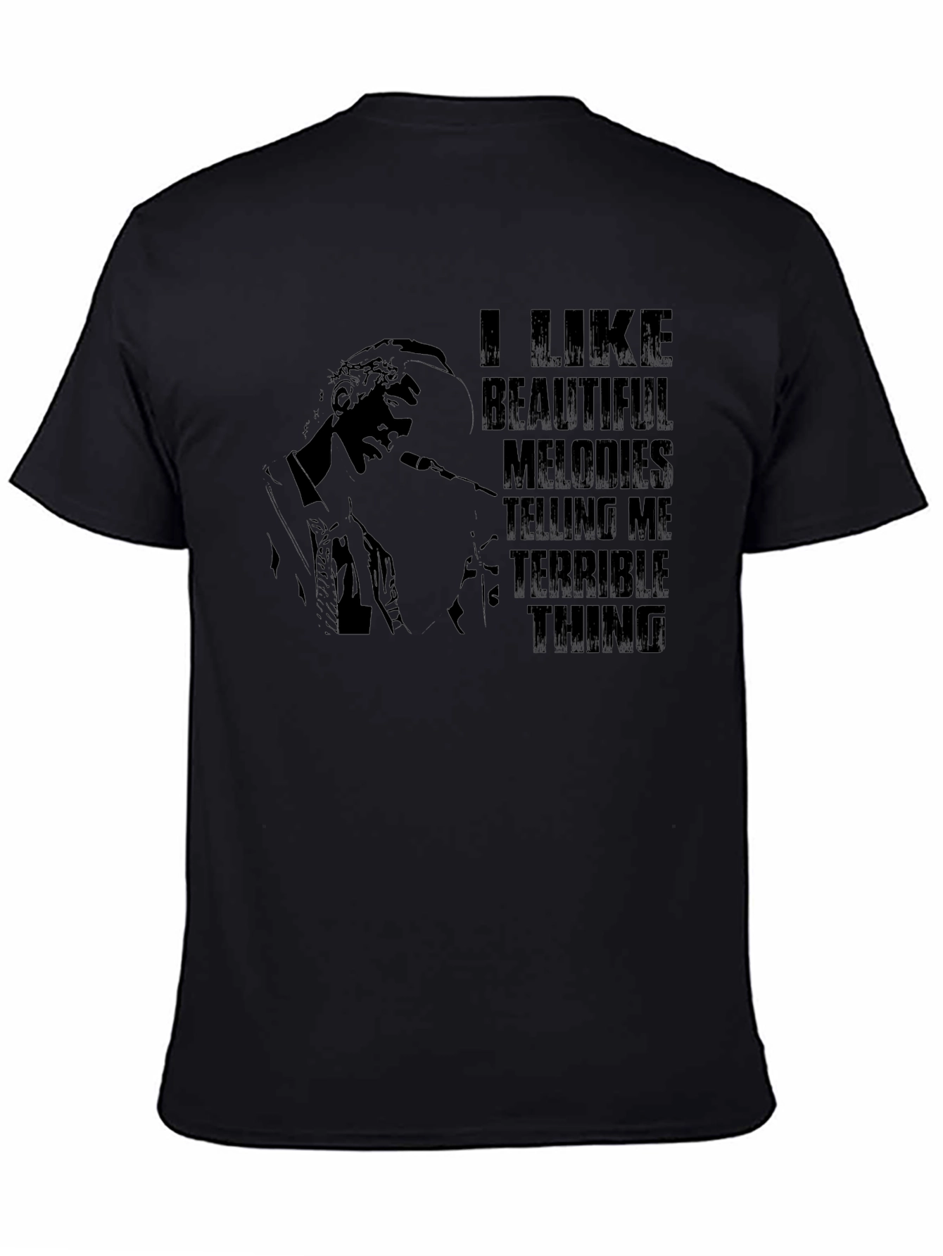 Melodic Misery Mens Black Graphic Tee