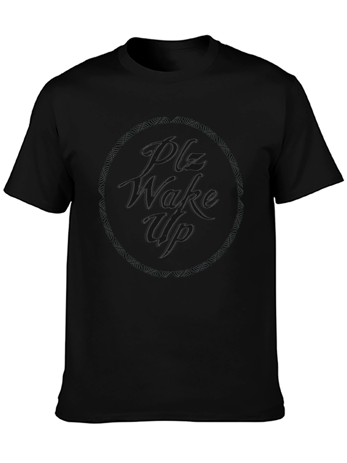 Black T-Shirt with Subtle Graphic Design