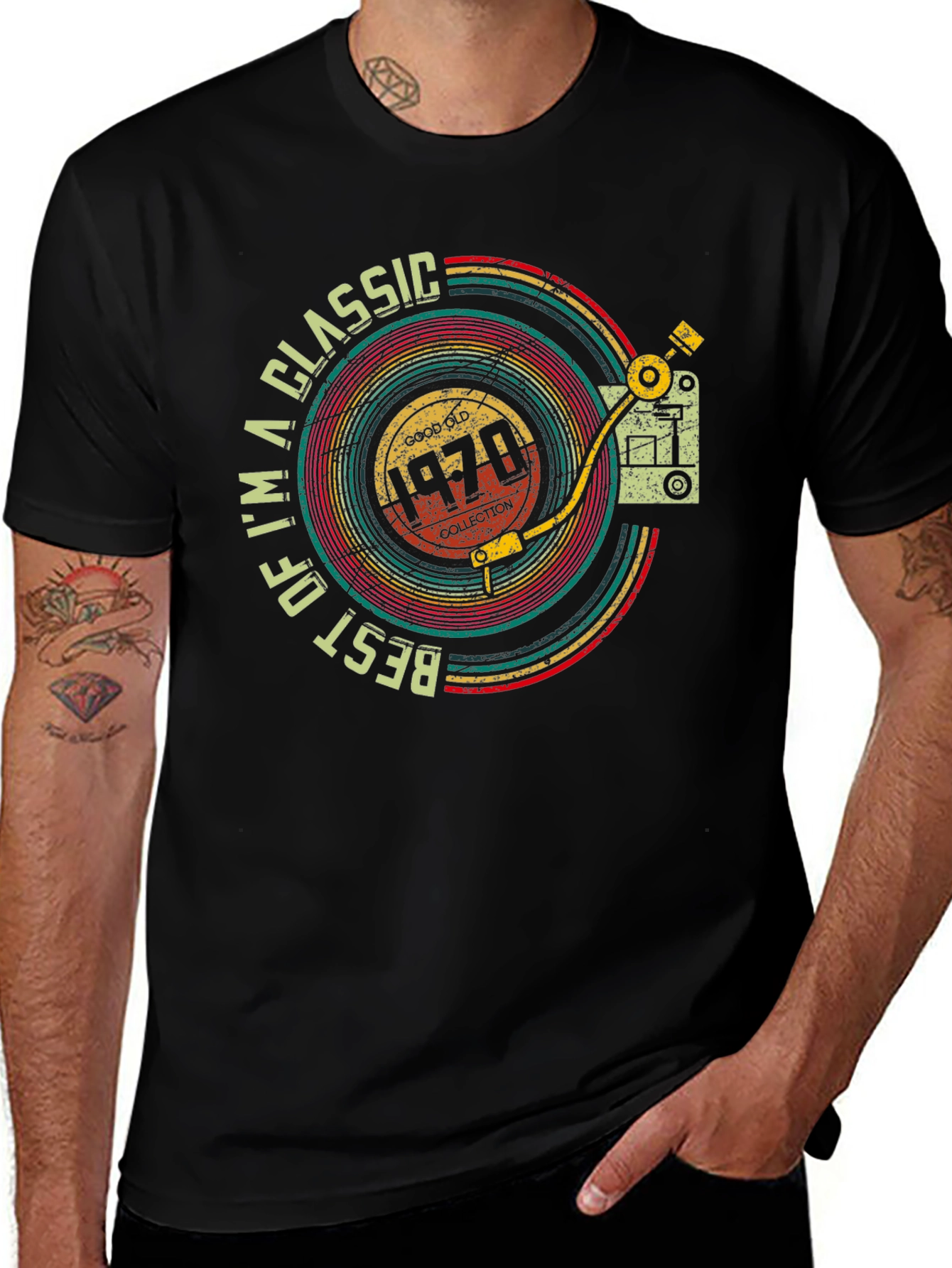 Classic 1970s Record Player Design T-Shirt
