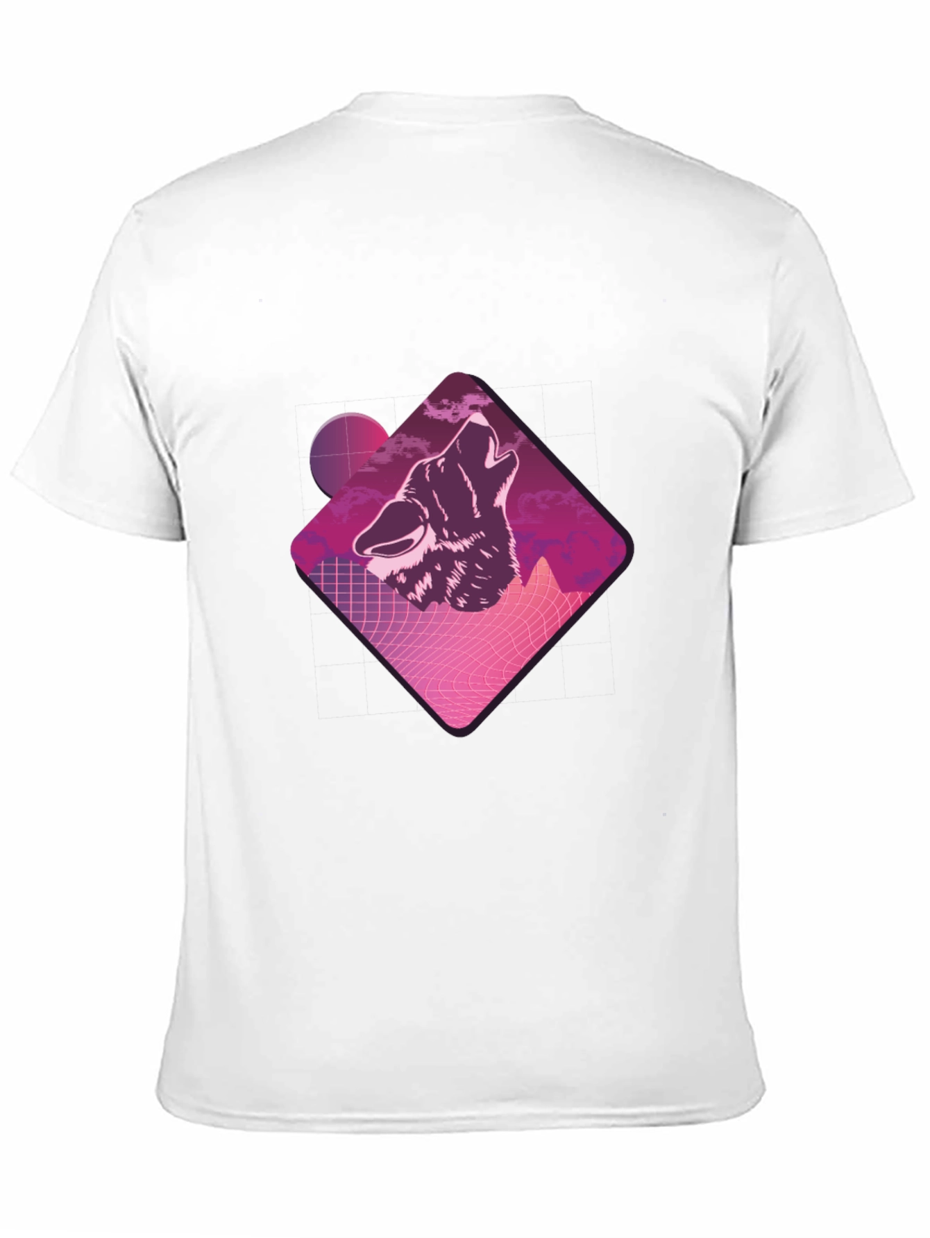 Retro Wolf Graphic Tee - Black Crew Neck T-Shirt