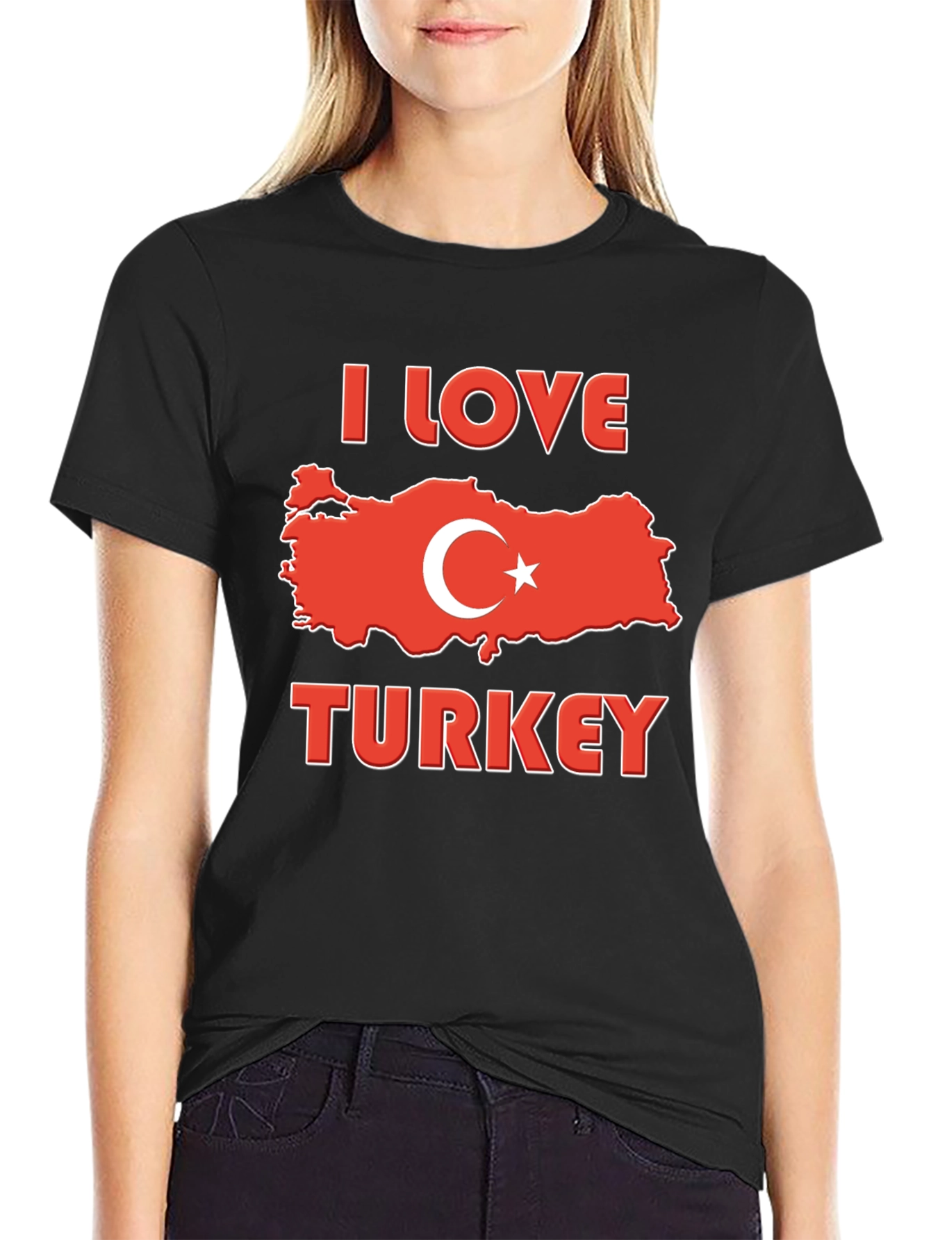 I Love Turkey Flag Graphic T-Shirt