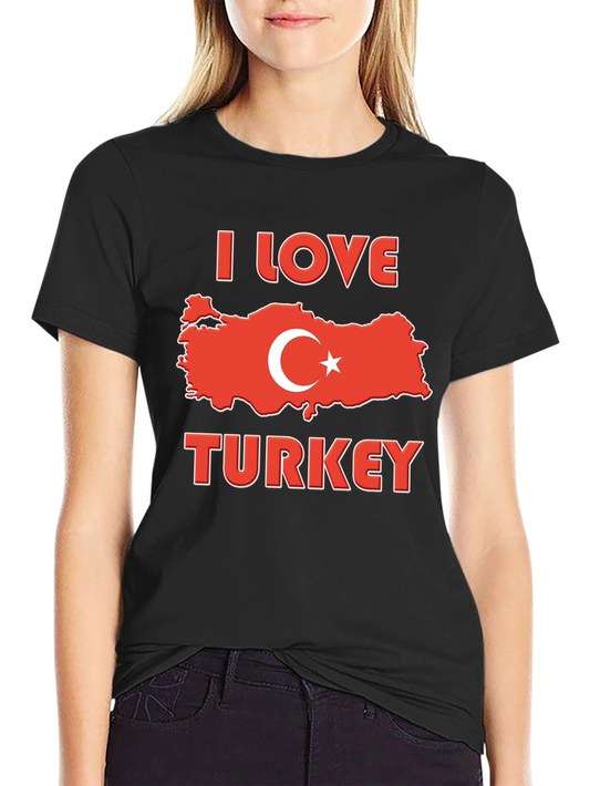 I Love Turkey Flag Graphic T-Shirt
