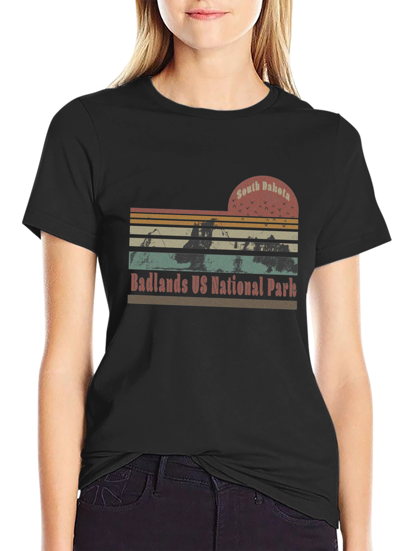 South Dakota Badlands National Park Retro T-Shirt