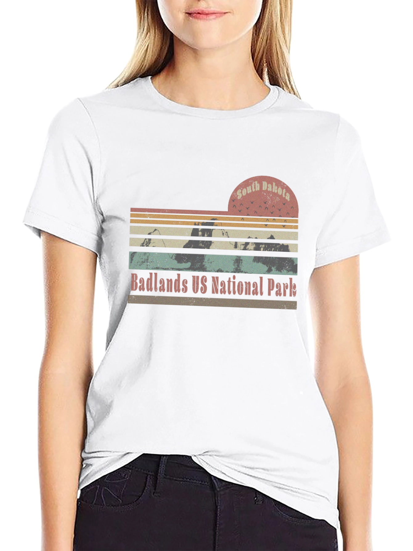 South Dakota Badlands National Park Retro T-Shirt
