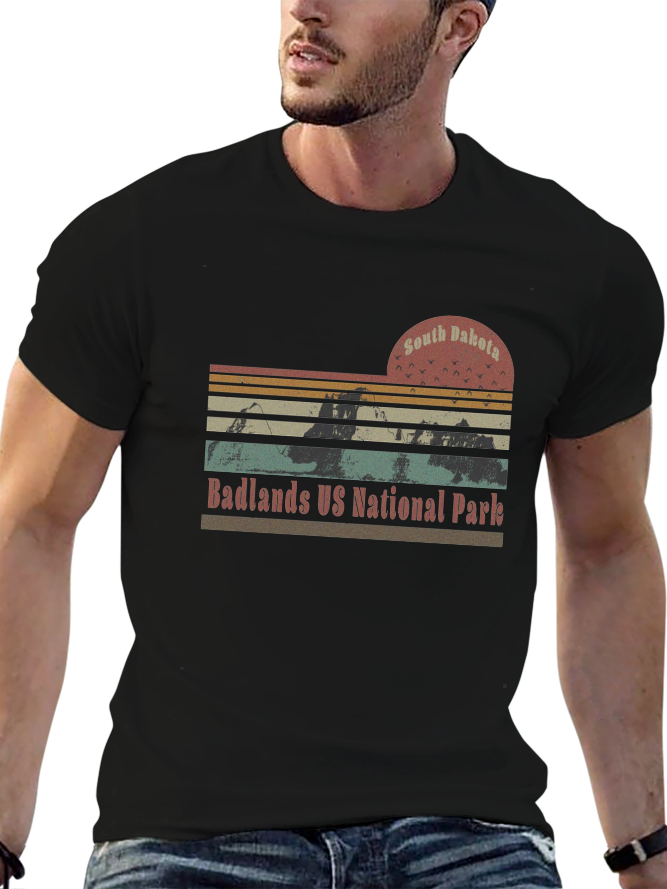 South Dakota Badlands National Park Retro T-Shirt