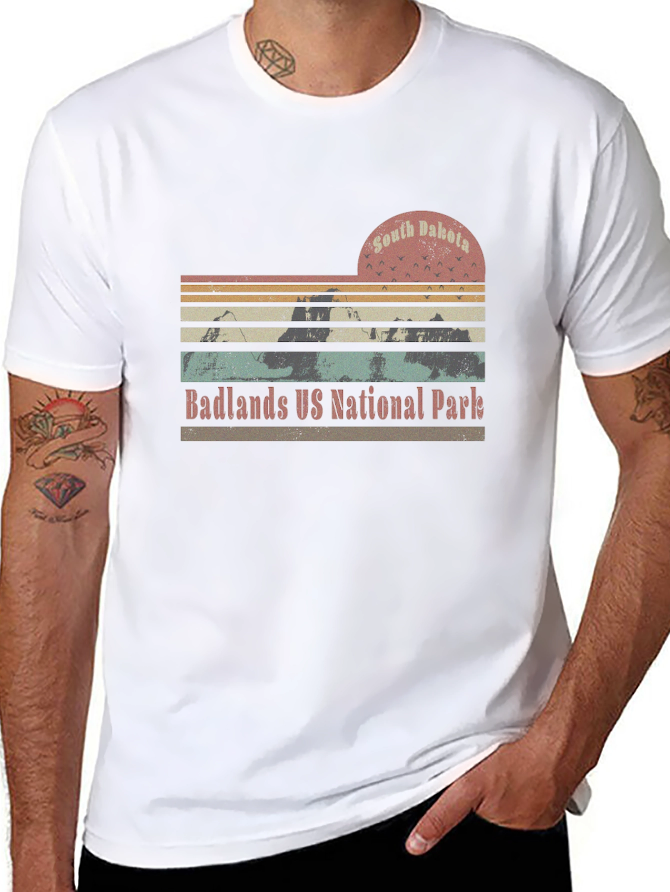 South Dakota Badlands National Park Retro T-Shirt