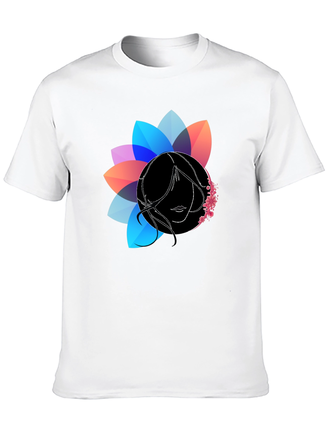 Floral Silhouette Graphic Black T-Shirt
