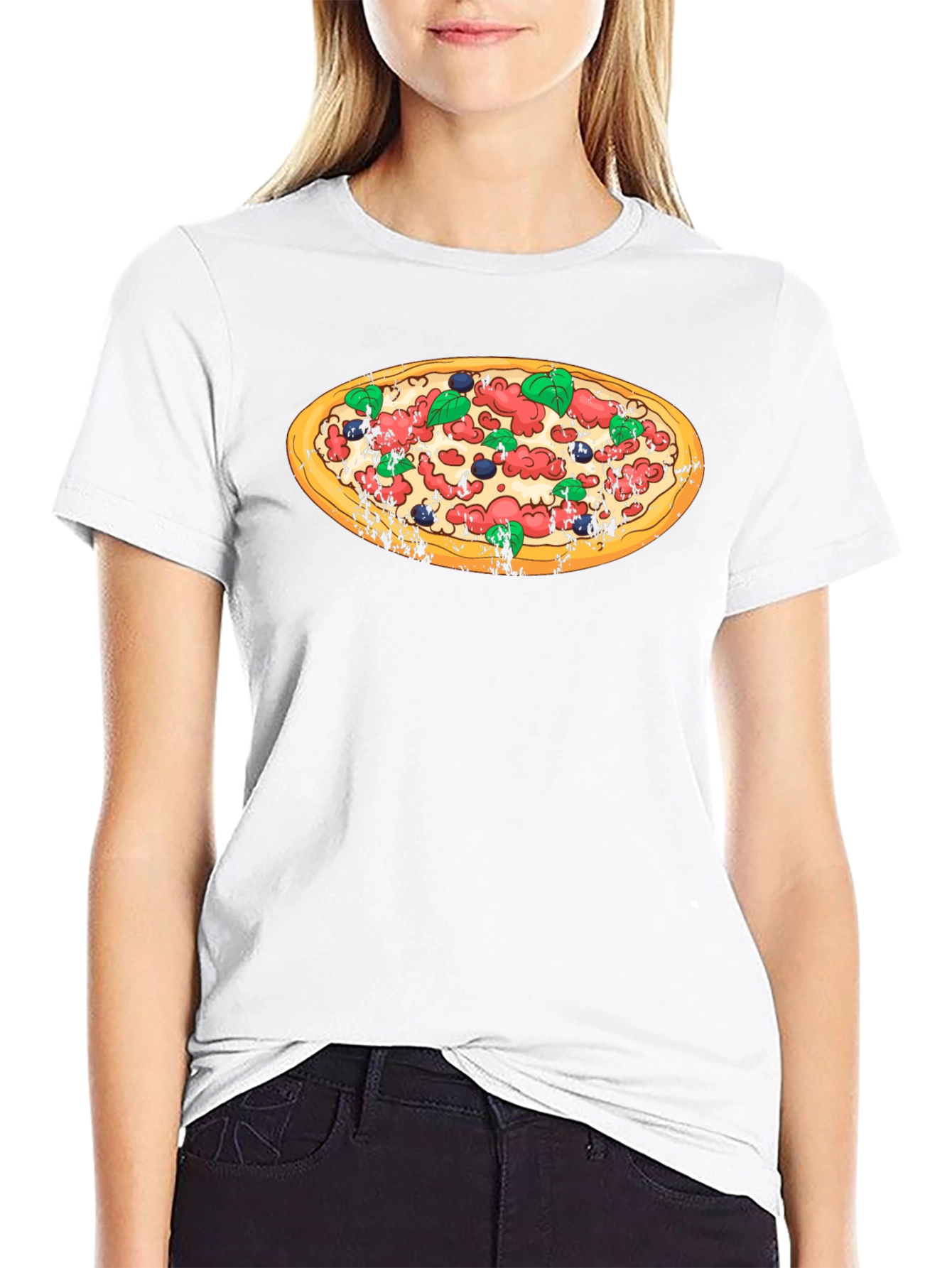 Pizza Graphic Black T-Shirt - Casual Comfort