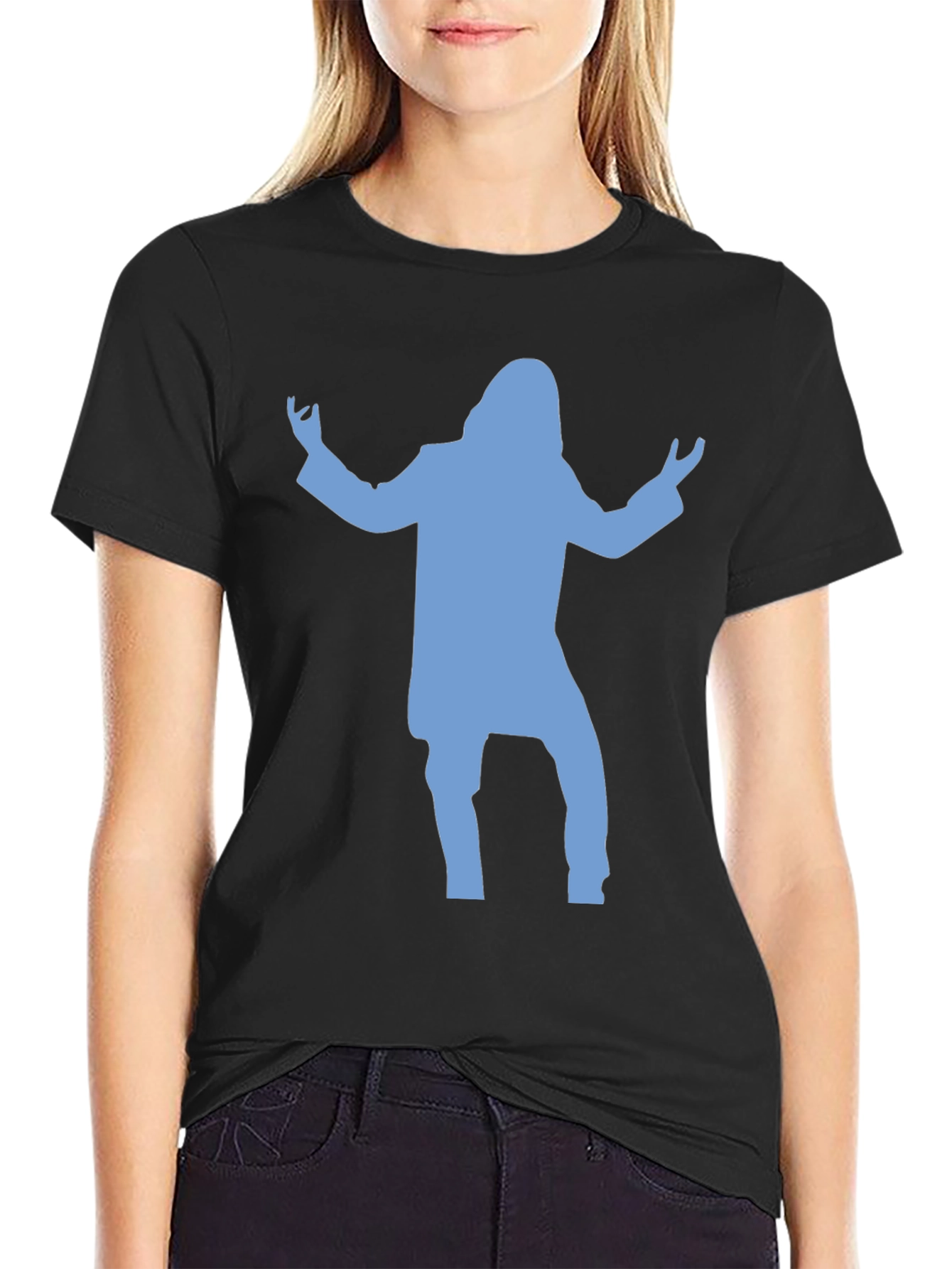 Silhouette T-Shirt - Black Cotton Blend Tee